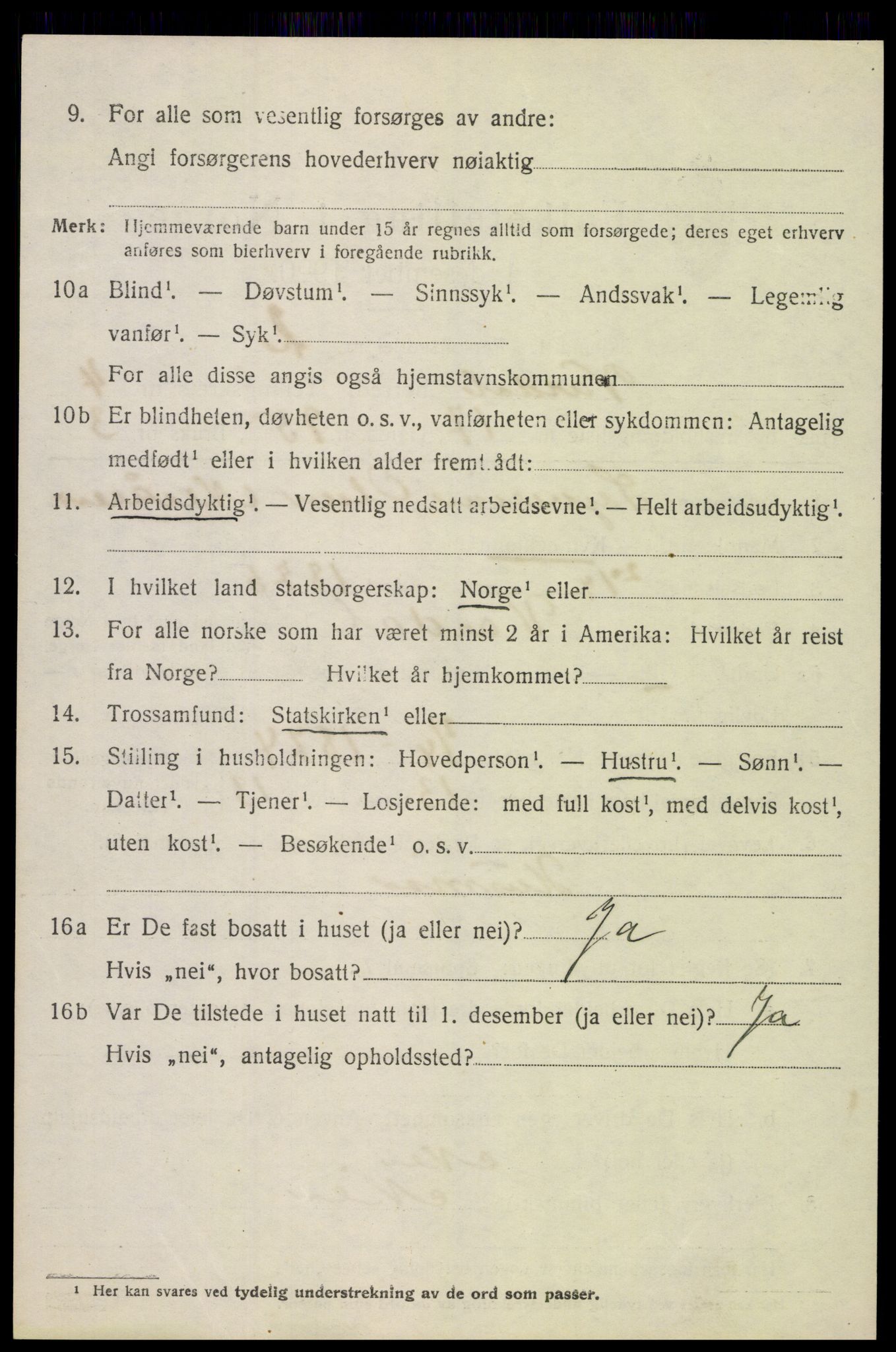 SAH, 1920 census for Vardal, 1920, p. 3024