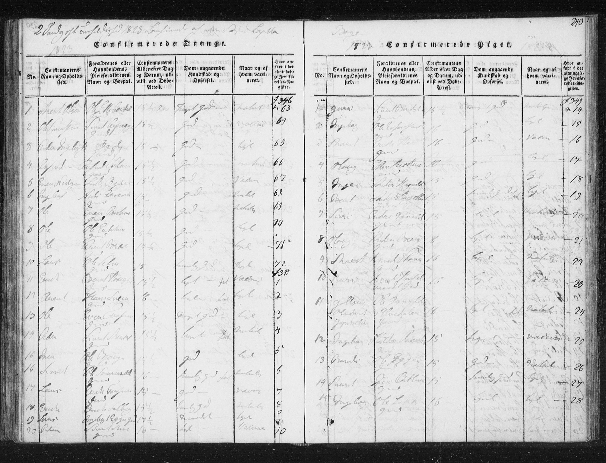 Ministerialprotokoller, klokkerbøker og fødselsregistre - Sør-Trøndelag, SAT/A-1456/689/L1037: Parish register (official) no. 689A02, 1816-1842, p. 240
