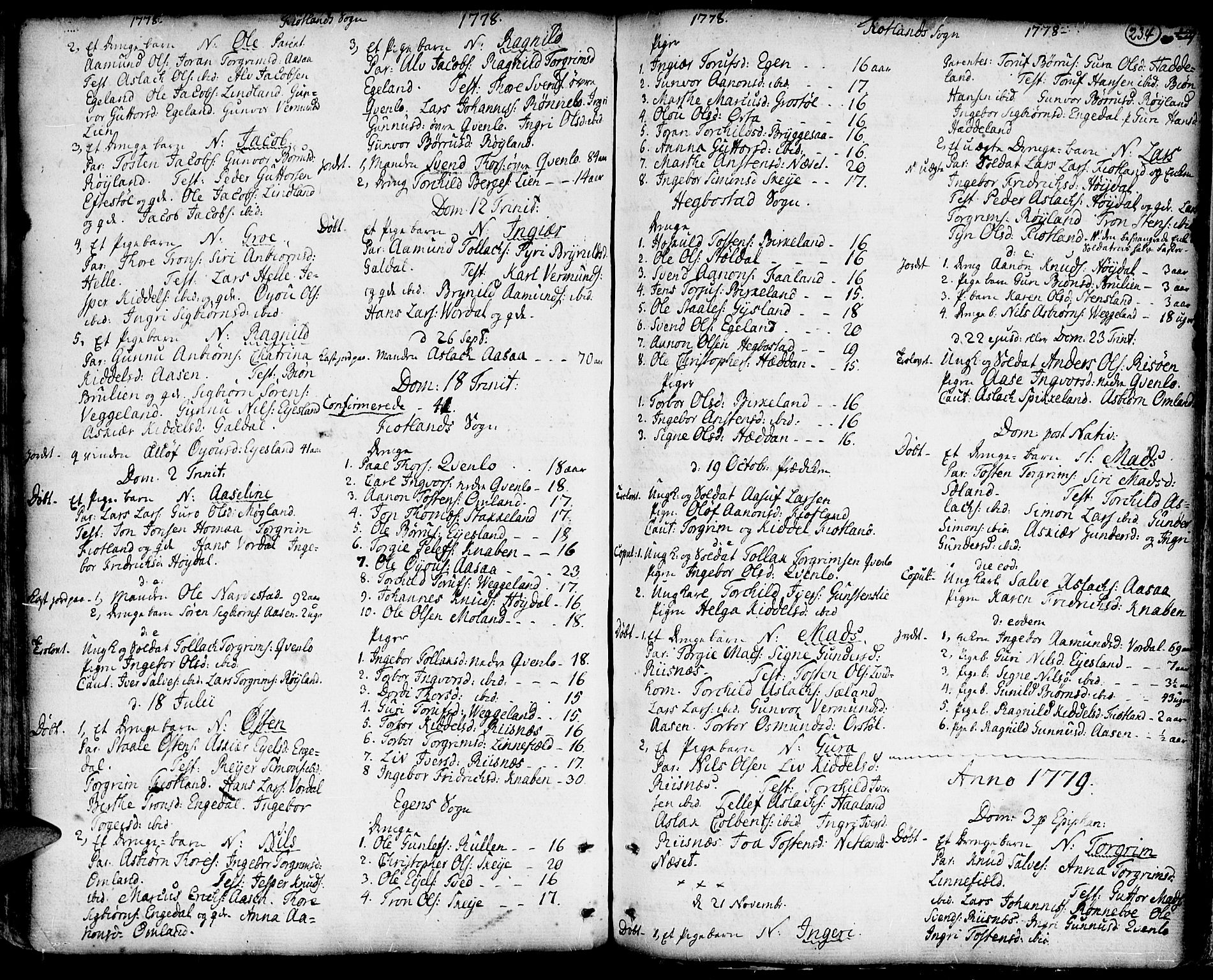 Hægebostad sokneprestkontor, AV/SAK-1111-0024/F/Fa/Faa/L0001: Parish register (official) no. A 1 /3, 1760-1826, p. 234