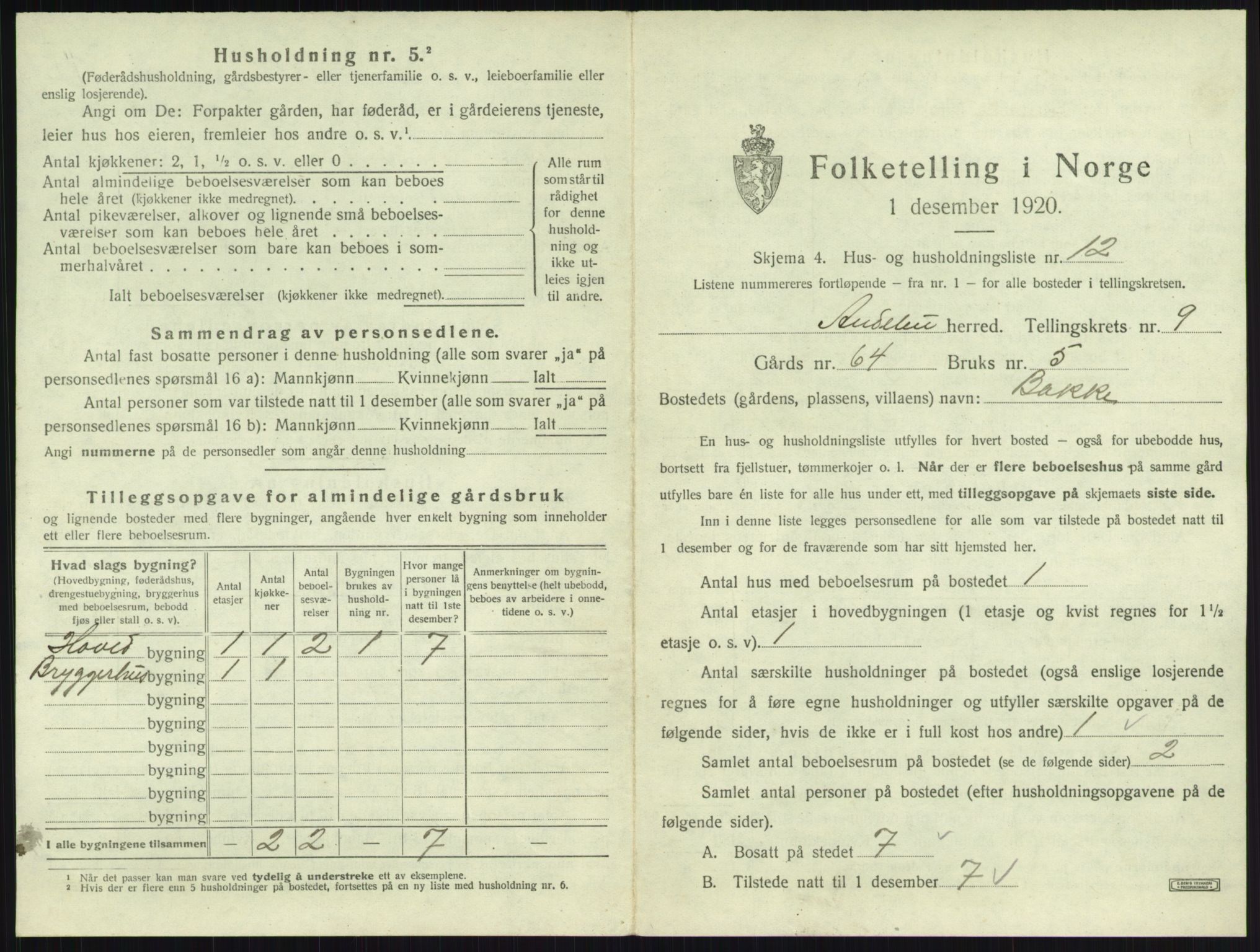 SAKO, 1920 census for Andebu, 1920, p. 553