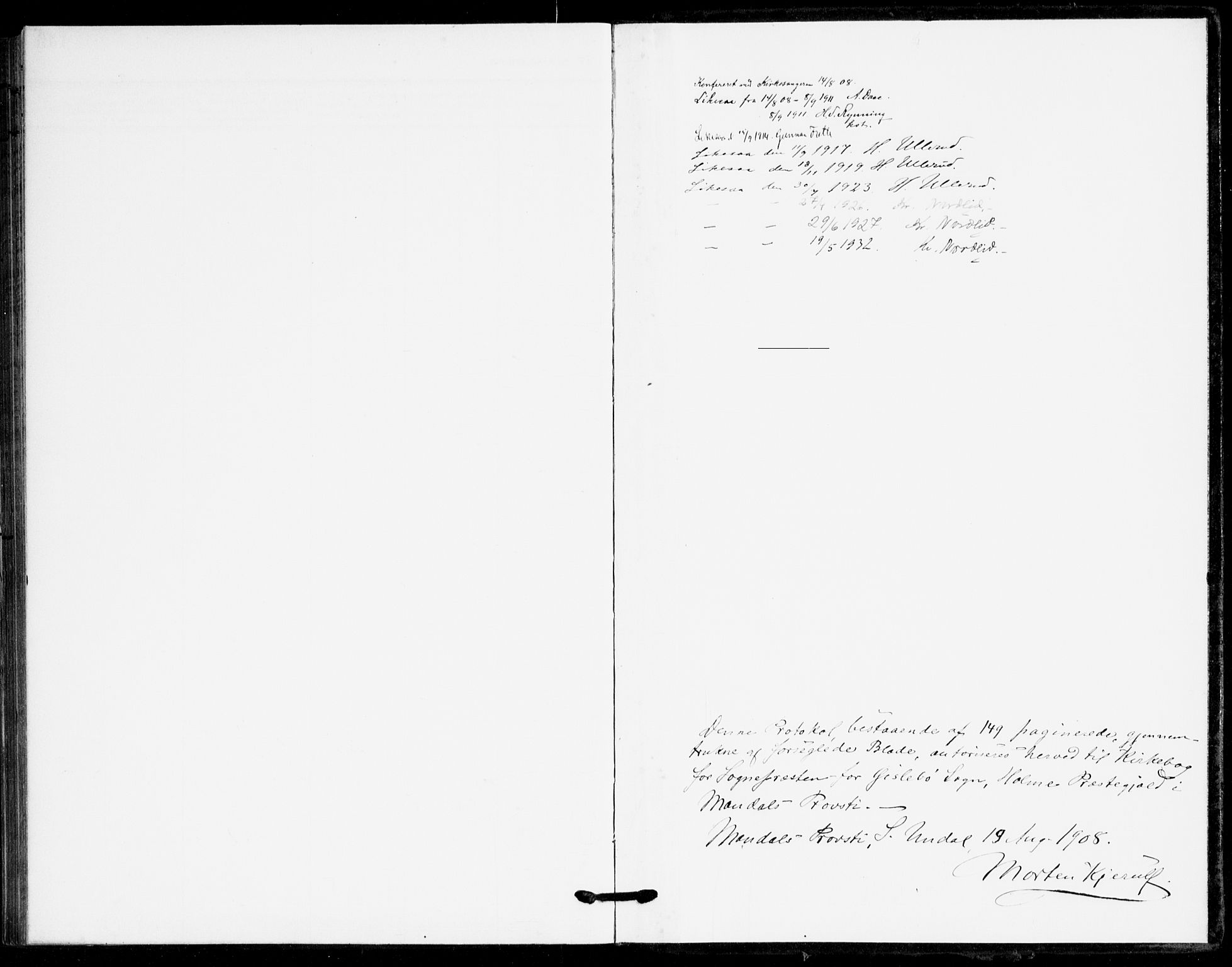 Holum sokneprestkontor, AV/SAK-1111-0022/F/Fa/Fac/L0005: Parish register (official) no. A 5, 1908-1930