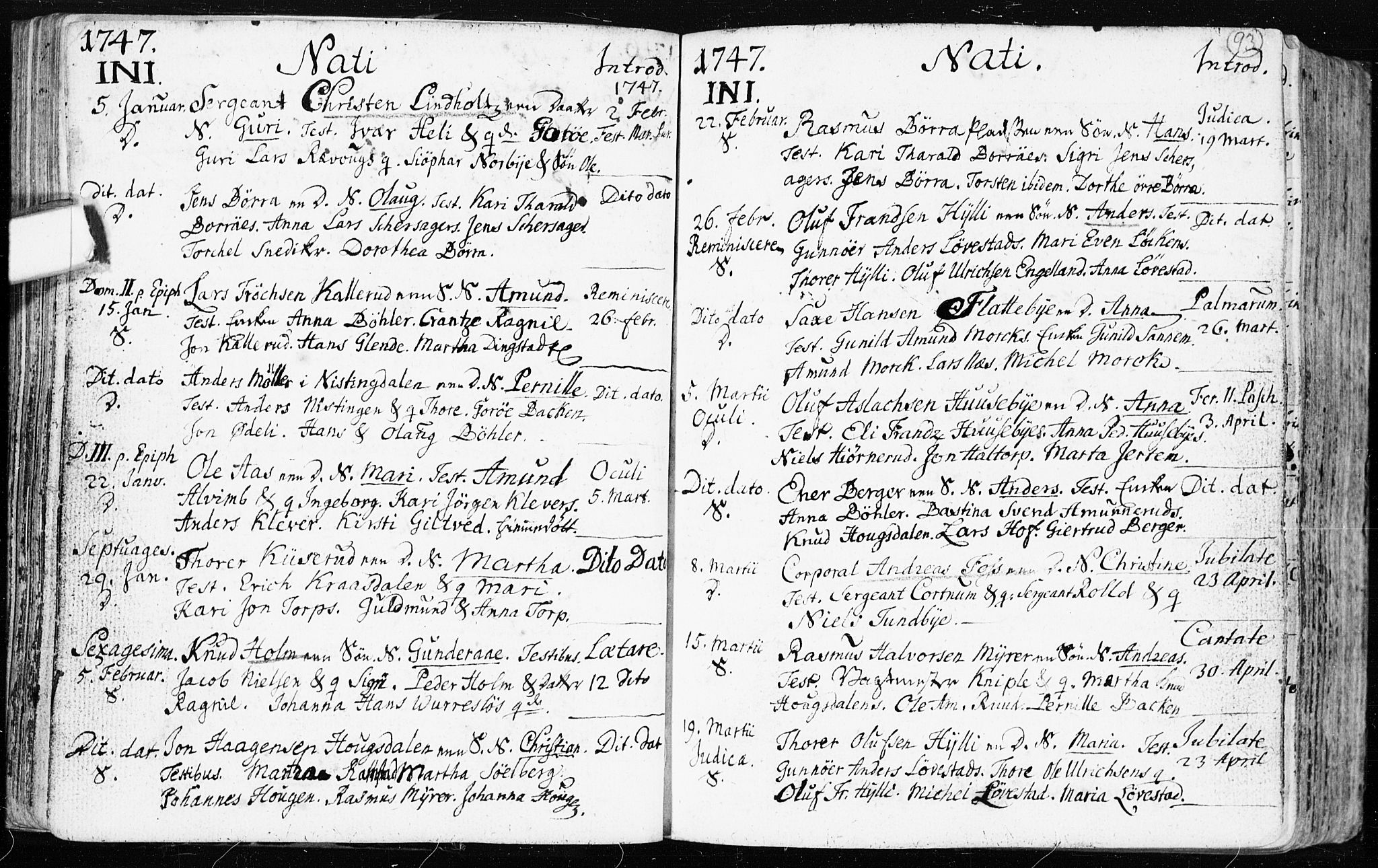 Spydeberg prestekontor Kirkebøker, AV/SAO-A-10924/F/Fa/L0002: Parish register (official) no. I 2, 1739-1780, p. 93