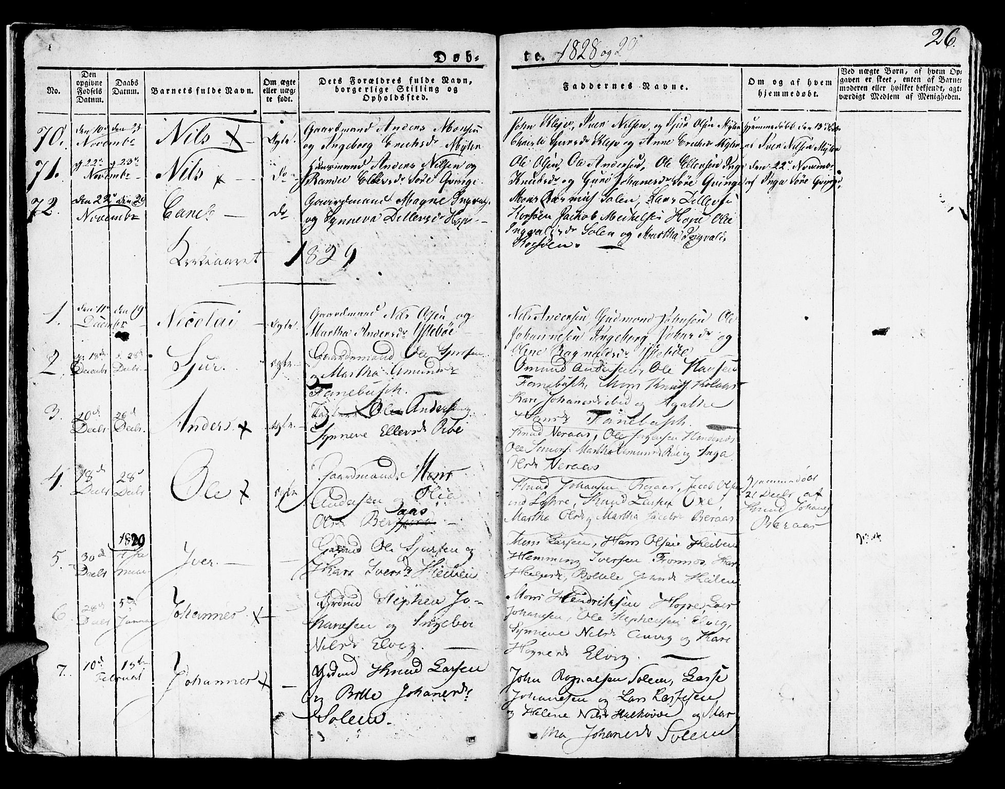 Lindås Sokneprestembete, AV/SAB-A-76701/H/Haa/Haaa/L0008: Parish register (official) no. A 8, 1823-1836, p. 26