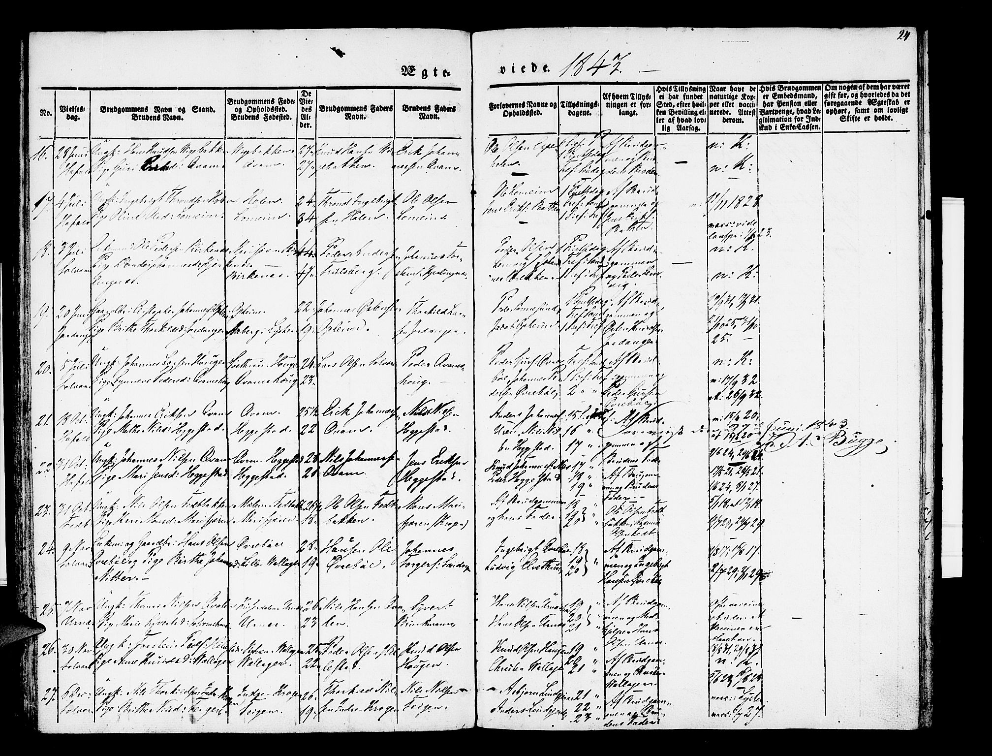 Hafslo sokneprestembete, SAB/A-80301/H/Haa/Haaa/L0007: Parish register (official) no. A 7, 1834-1854, p. 24