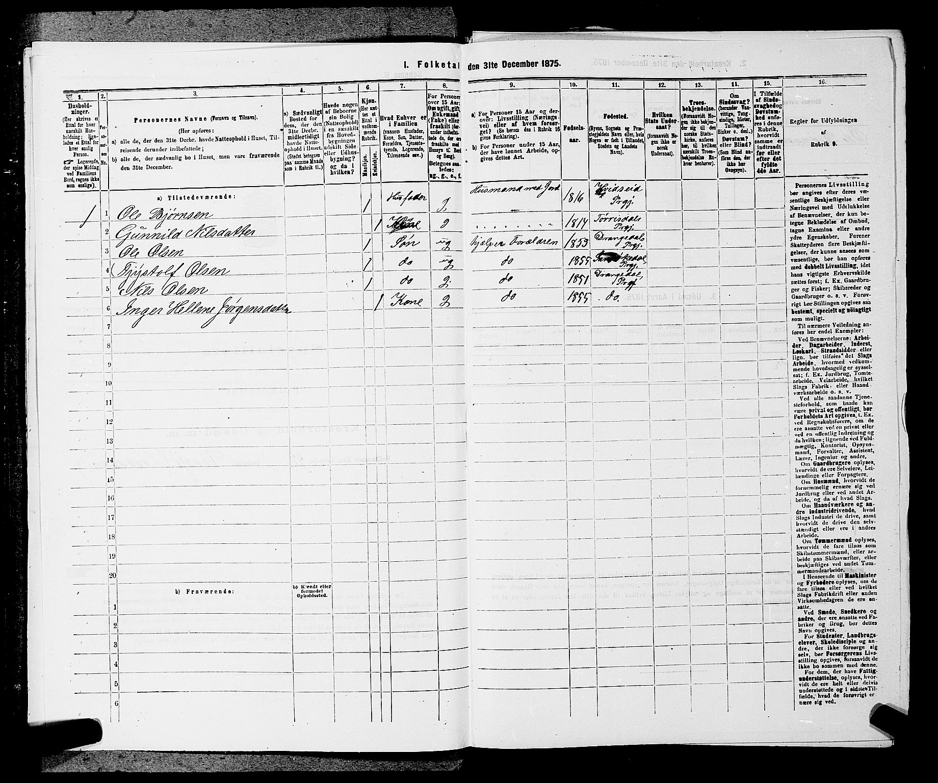 SAKO, 1875 census for 0816P Sannidal, 1875, p. 259