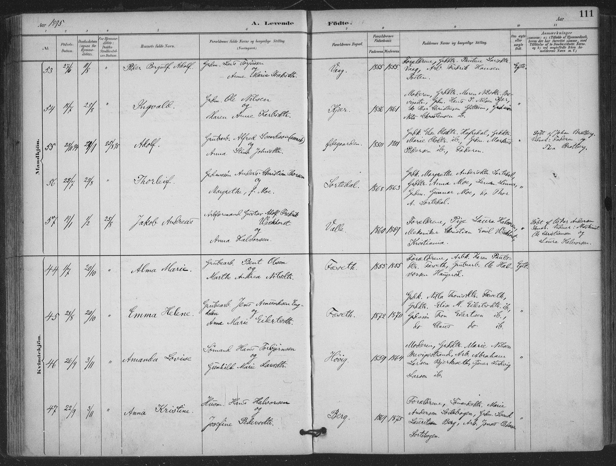 Bamble kirkebøker, AV/SAKO-A-253/F/Fa/L0008: Parish register (official) no. I 8, 1888-1900, p. 111