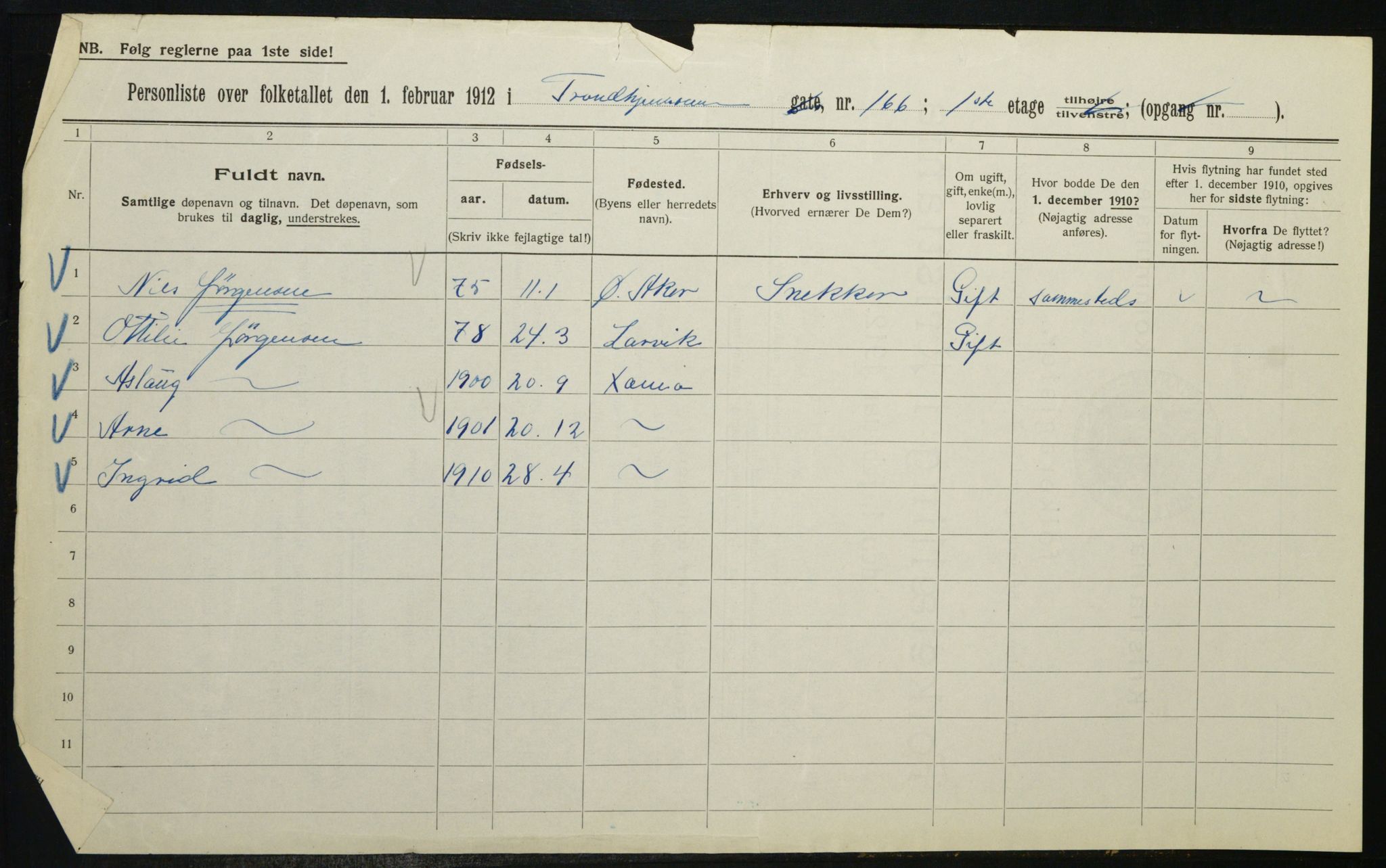 OBA, Municipal Census 1912 for Kristiania, 1912, p. 117363