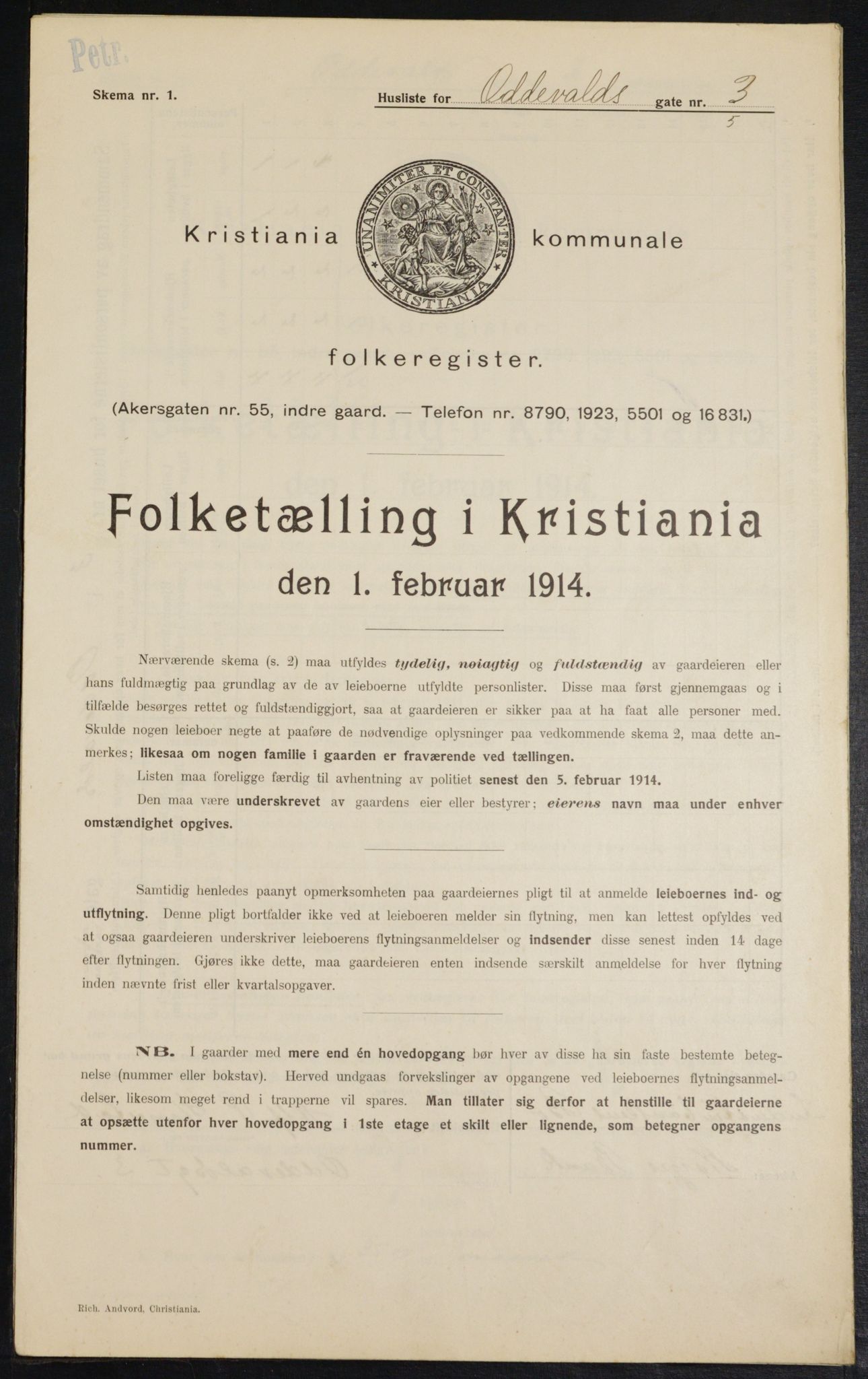 OBA, Municipal Census 1914 for Kristiania, 1914, p. 74472