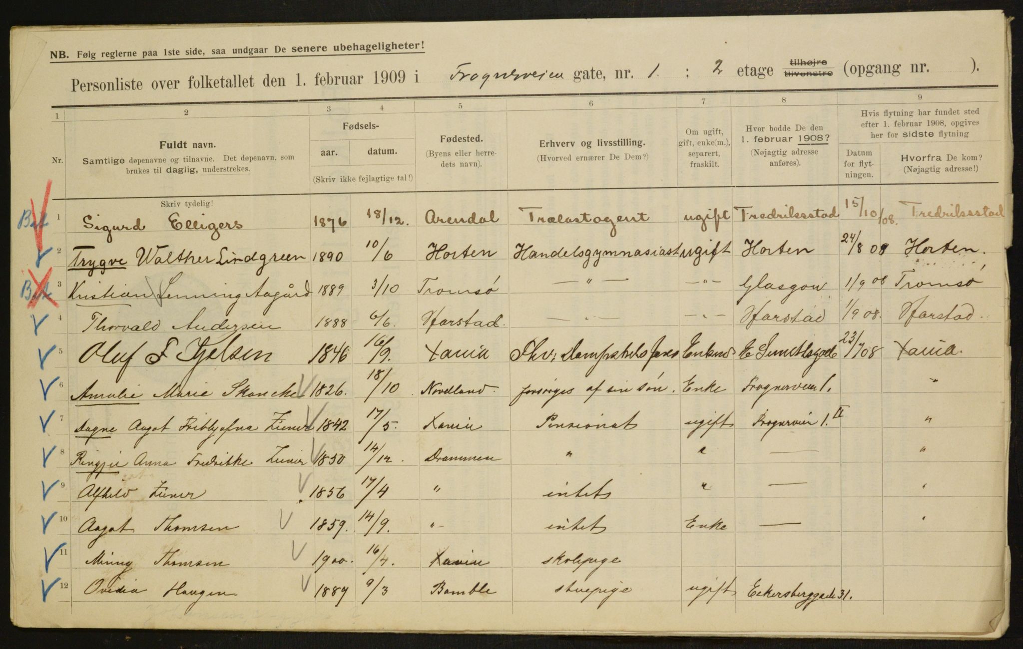 OBA, Municipal Census 1909 for Kristiania, 1909, p. 24602