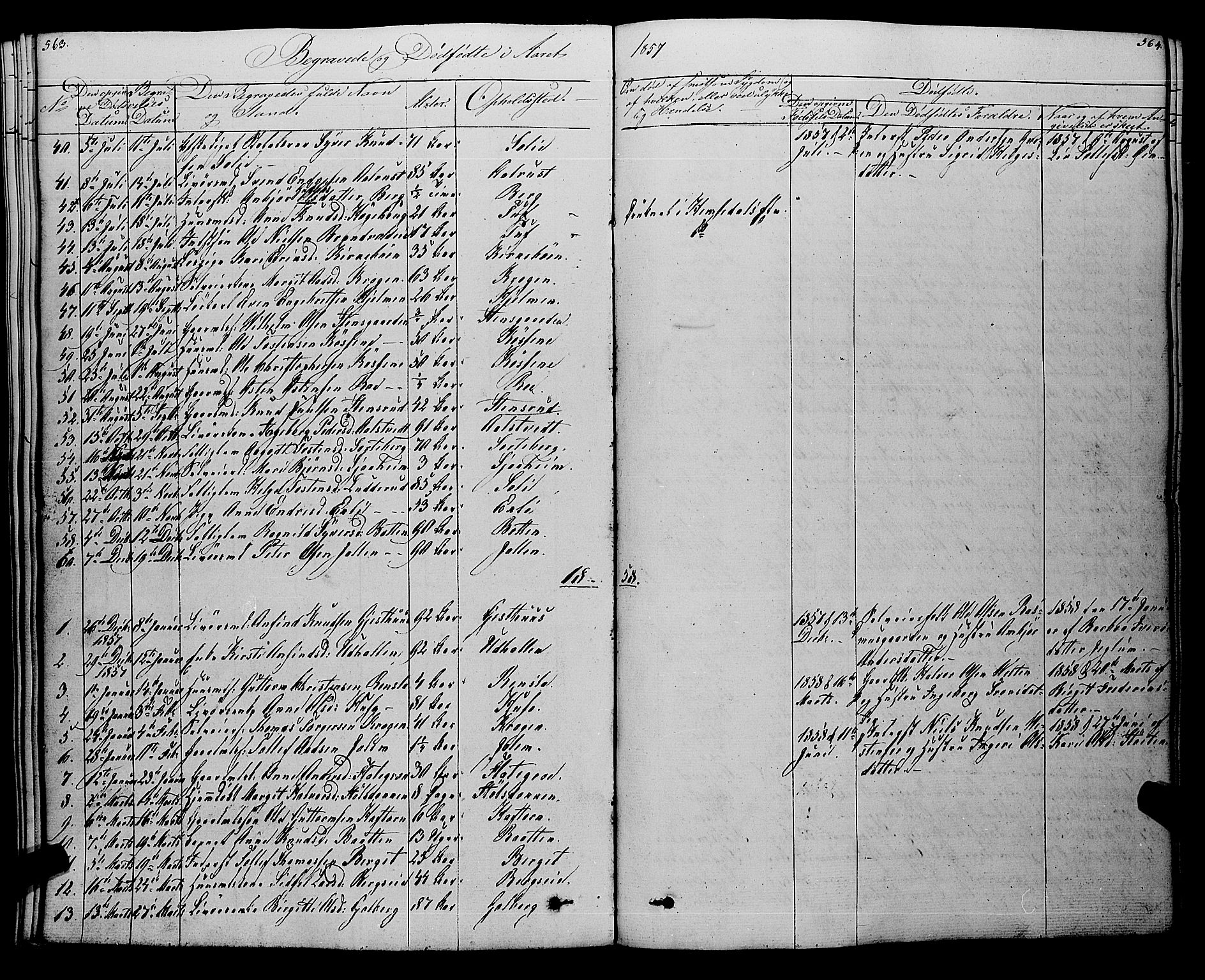 Gol kirkebøker, SAKO/A-226/F/Fa/L0002: Parish register (official) no. I 2, 1837-1863, p. 563-564