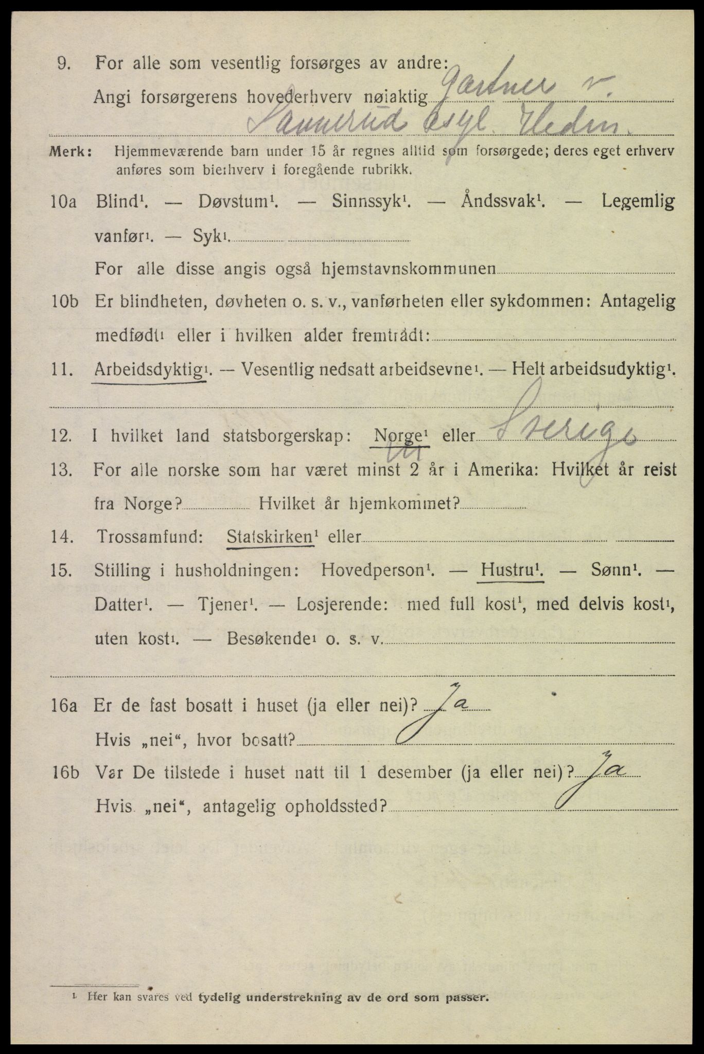 SAH, 1920 census for Stange, 1920, p. 8900