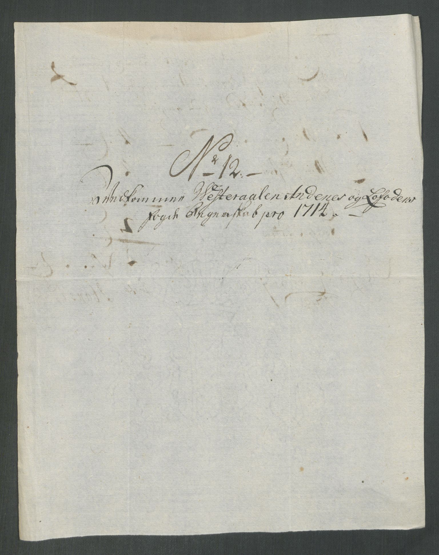 Rentekammeret inntil 1814, Reviderte regnskaper, Fogderegnskap, AV/RA-EA-4092/R67/L4680: Fogderegnskap Vesterålen, Andenes og Lofoten, 1714, p. 94