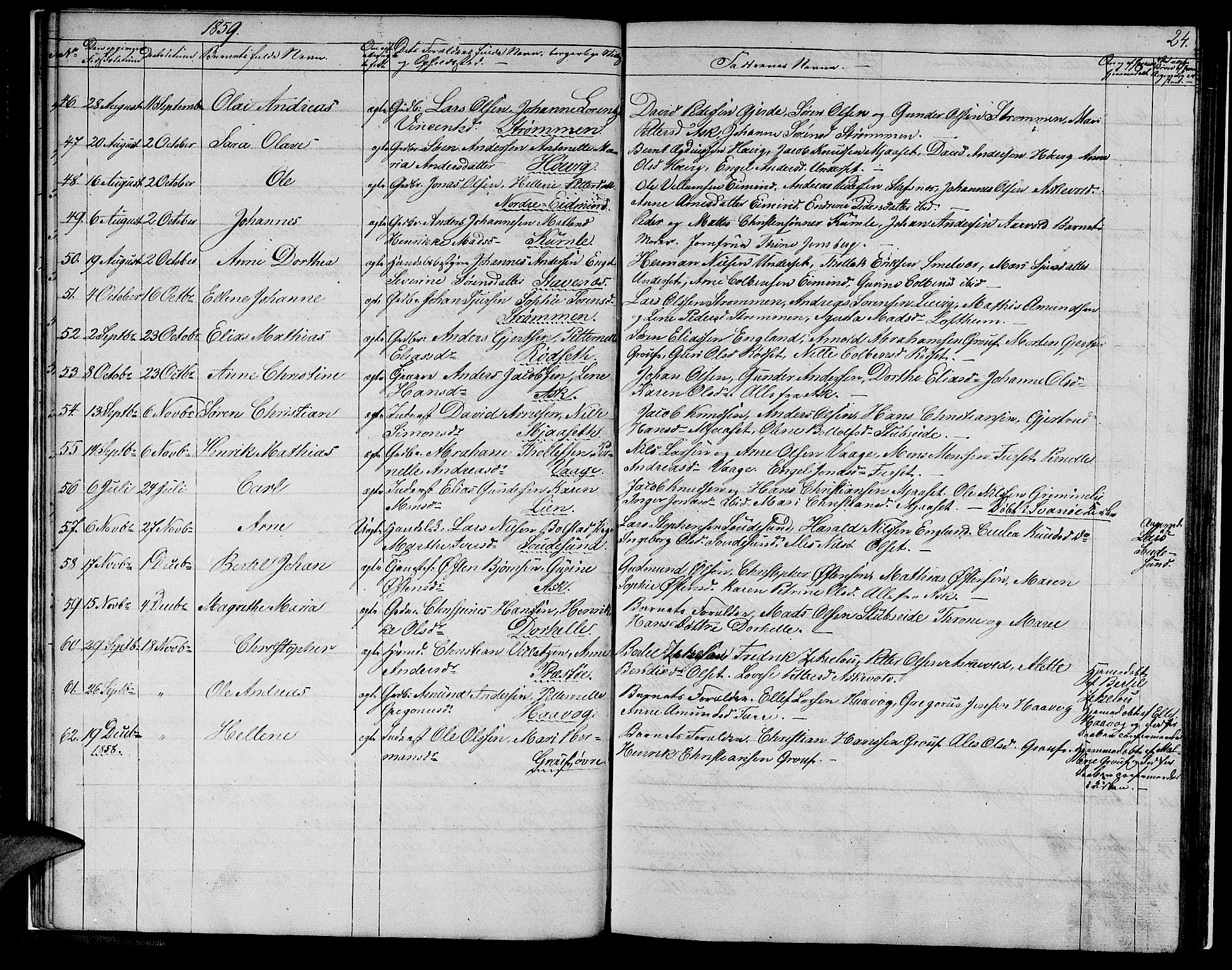 Askvoll sokneprestembete, AV/SAB-A-79501/H/Hab/Haba/L0001: Parish register (copy) no. A 1, 1853-1872, p. 24