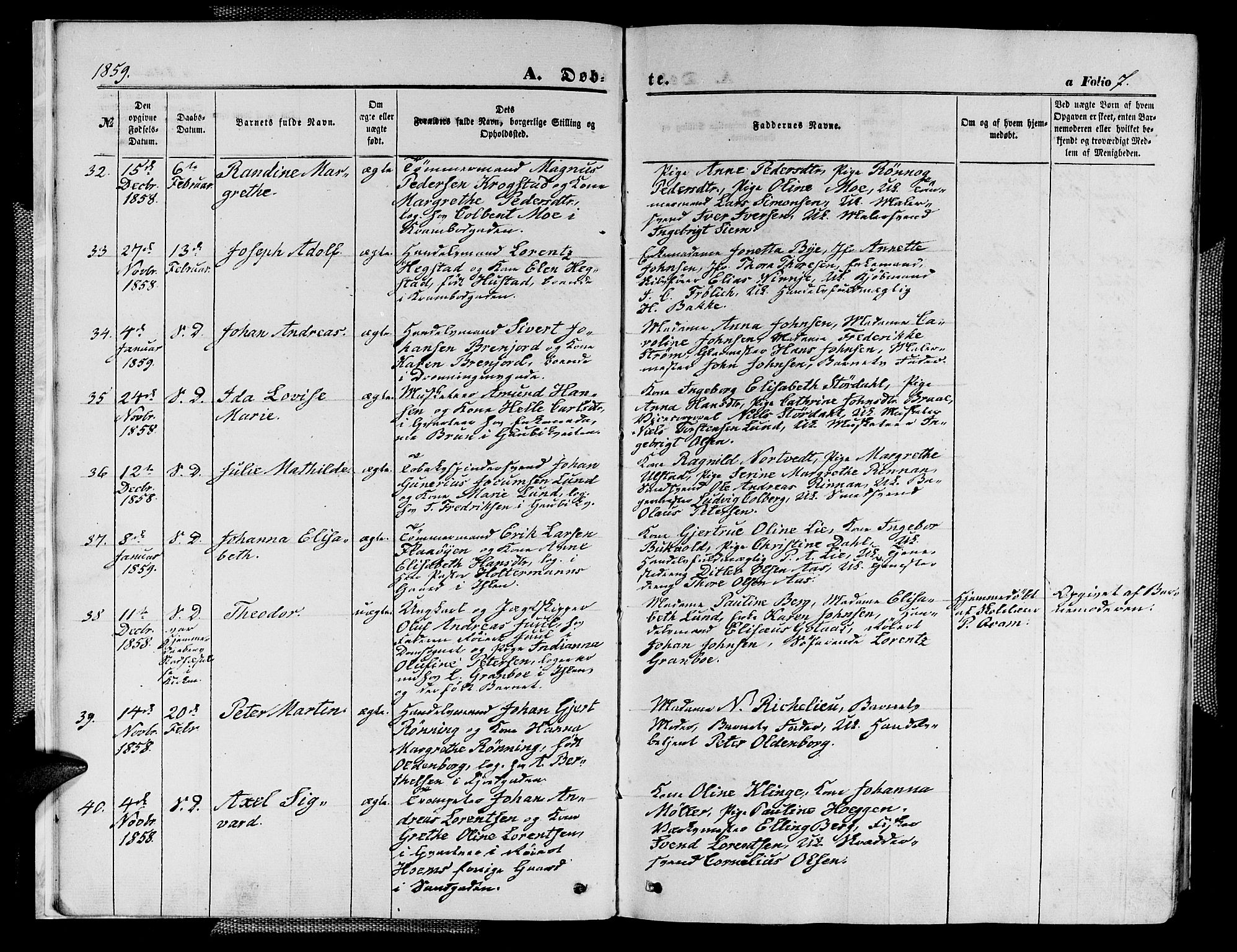 Ministerialprotokoller, klokkerbøker og fødselsregistre - Sør-Trøndelag, SAT/A-1456/602/L0139: Parish register (copy) no. 602C07, 1859-1864, p. 7