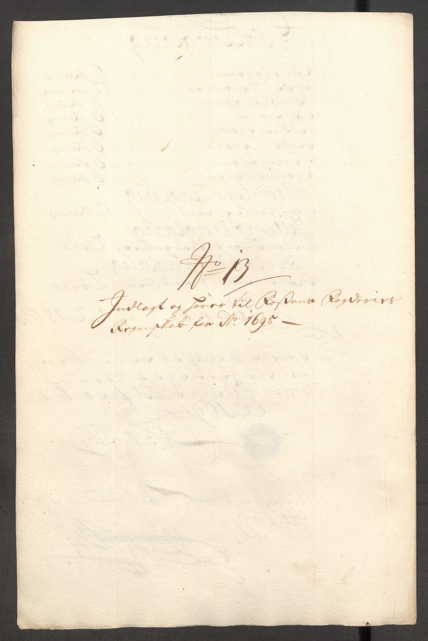Rentekammeret inntil 1814, Reviderte regnskaper, Fogderegnskap, RA/EA-4092/R57/L3853: Fogderegnskap Fosen, 1698-1699, p. 159