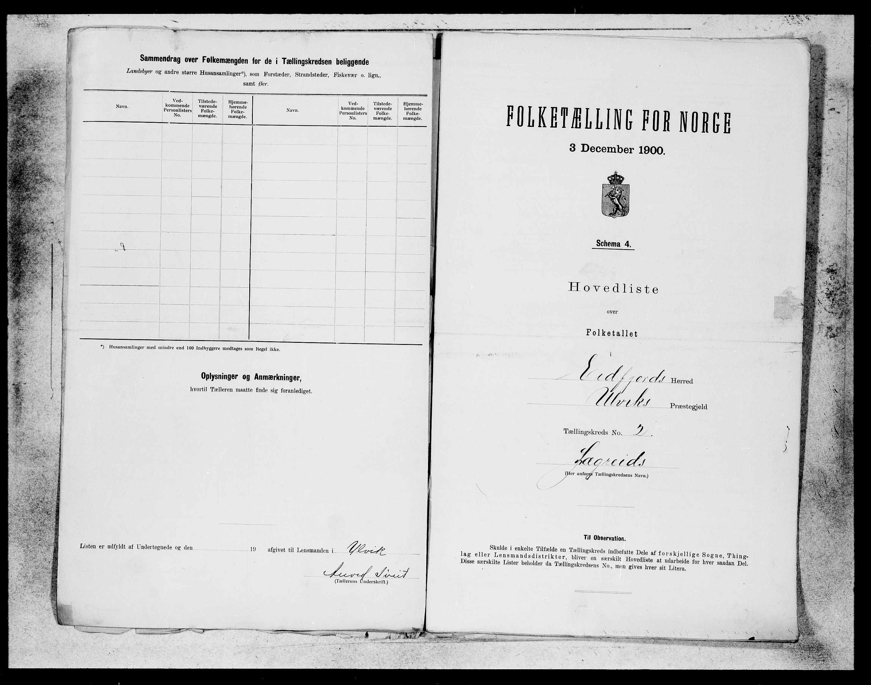 SAB, 1900 census for Eidfjord, 1900, p. 3