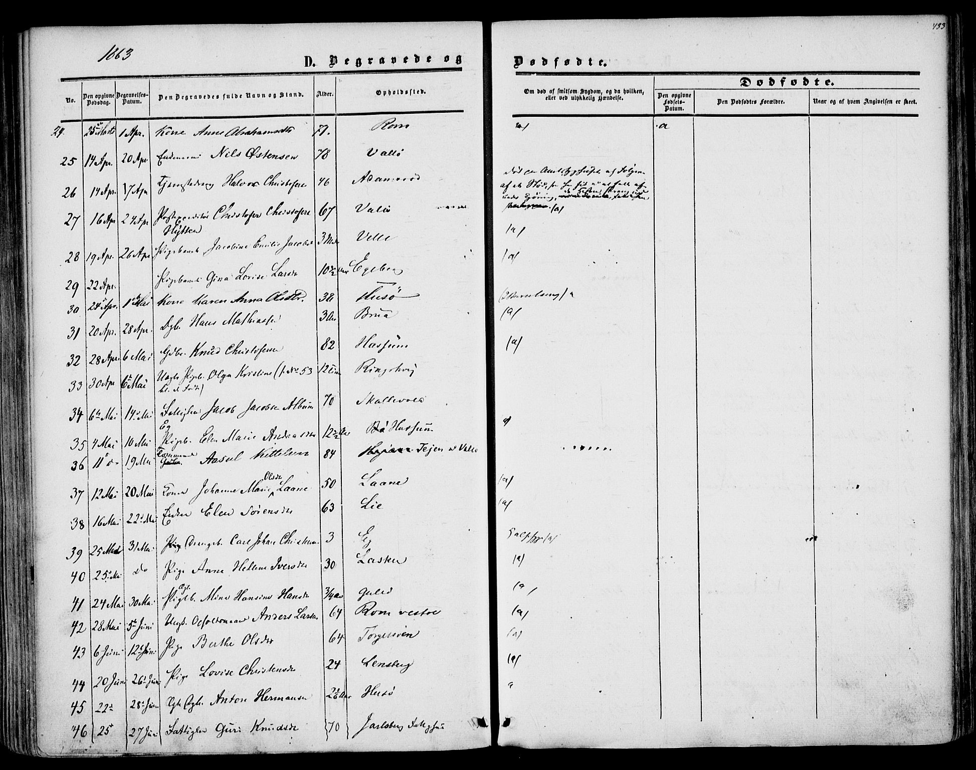 Sem kirkebøker, AV/SAKO-A-5/F/Fa/L0007: Parish register (official) no. I 7, 1856-1865, p. 433