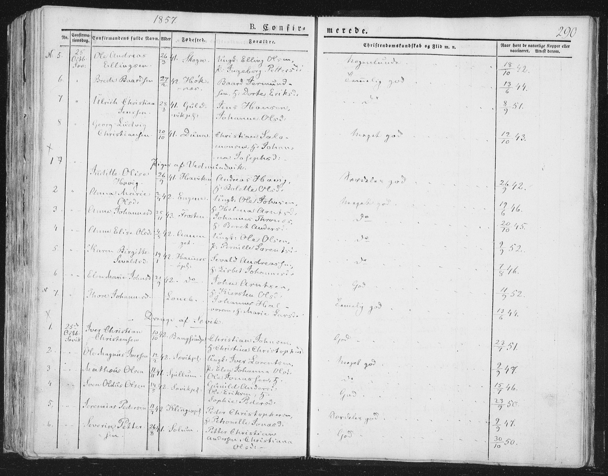 Ministerialprotokoller, klokkerbøker og fødselsregistre - Nord-Trøndelag, AV/SAT-A-1458/764/L0551: Parish register (official) no. 764A07a, 1824-1864, p. 290