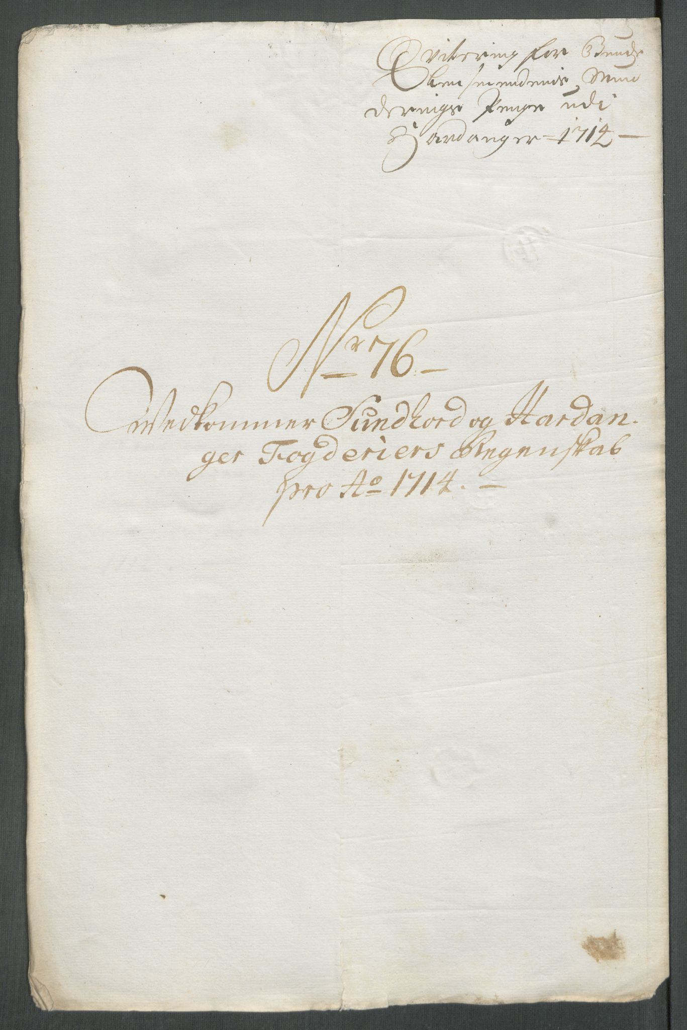 Rentekammeret inntil 1814, Reviderte regnskaper, Fogderegnskap, RA/EA-4092/R48/L2990: Fogderegnskap Sunnhordland og Hardanger, 1714, p. 379