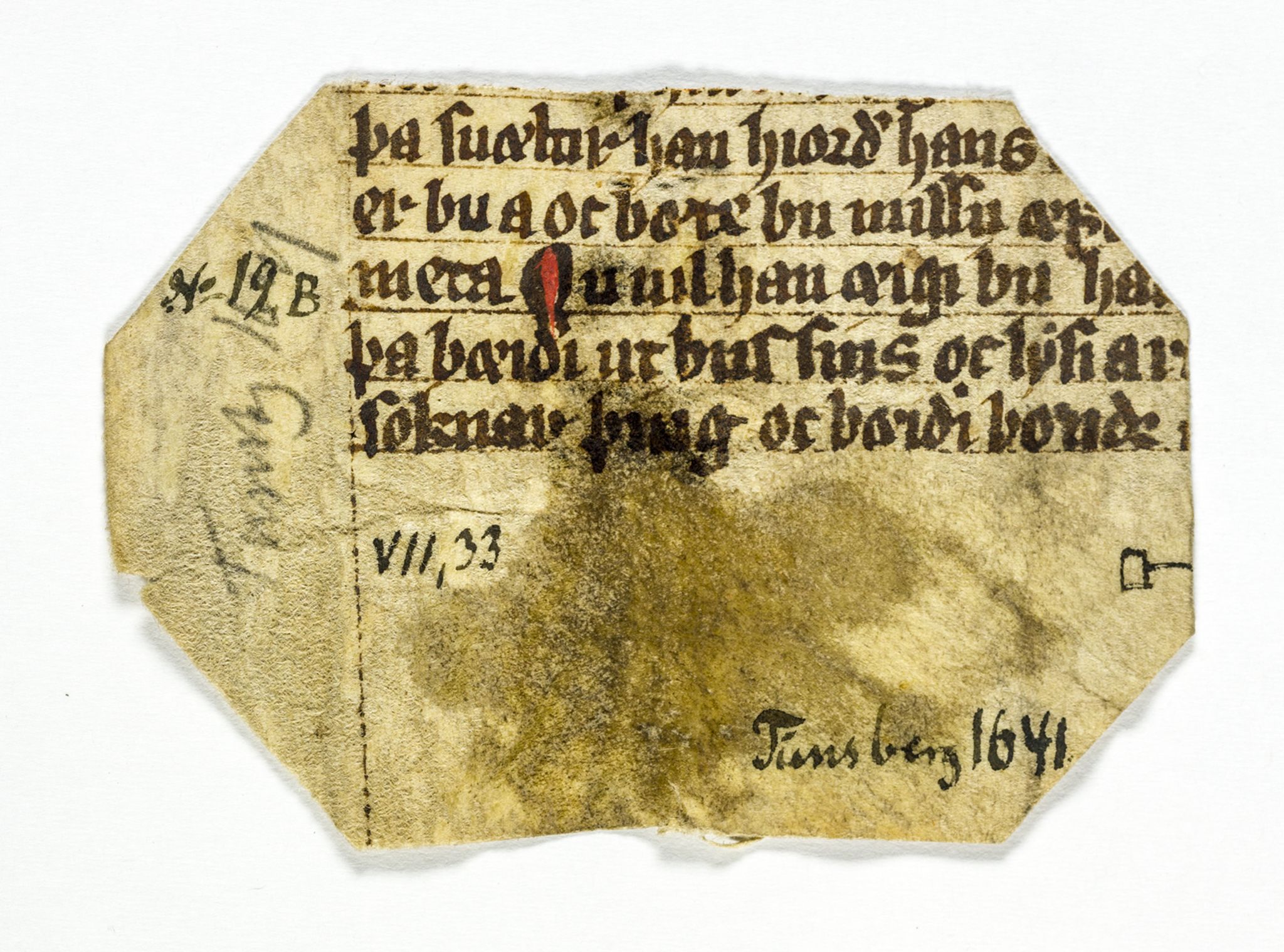 Riksarkivets diplomsamling, AV/RA-EA-5965/F26/L0003: Norrøne membranfragmenter bestand 11-30, 1100-1536, p. 81