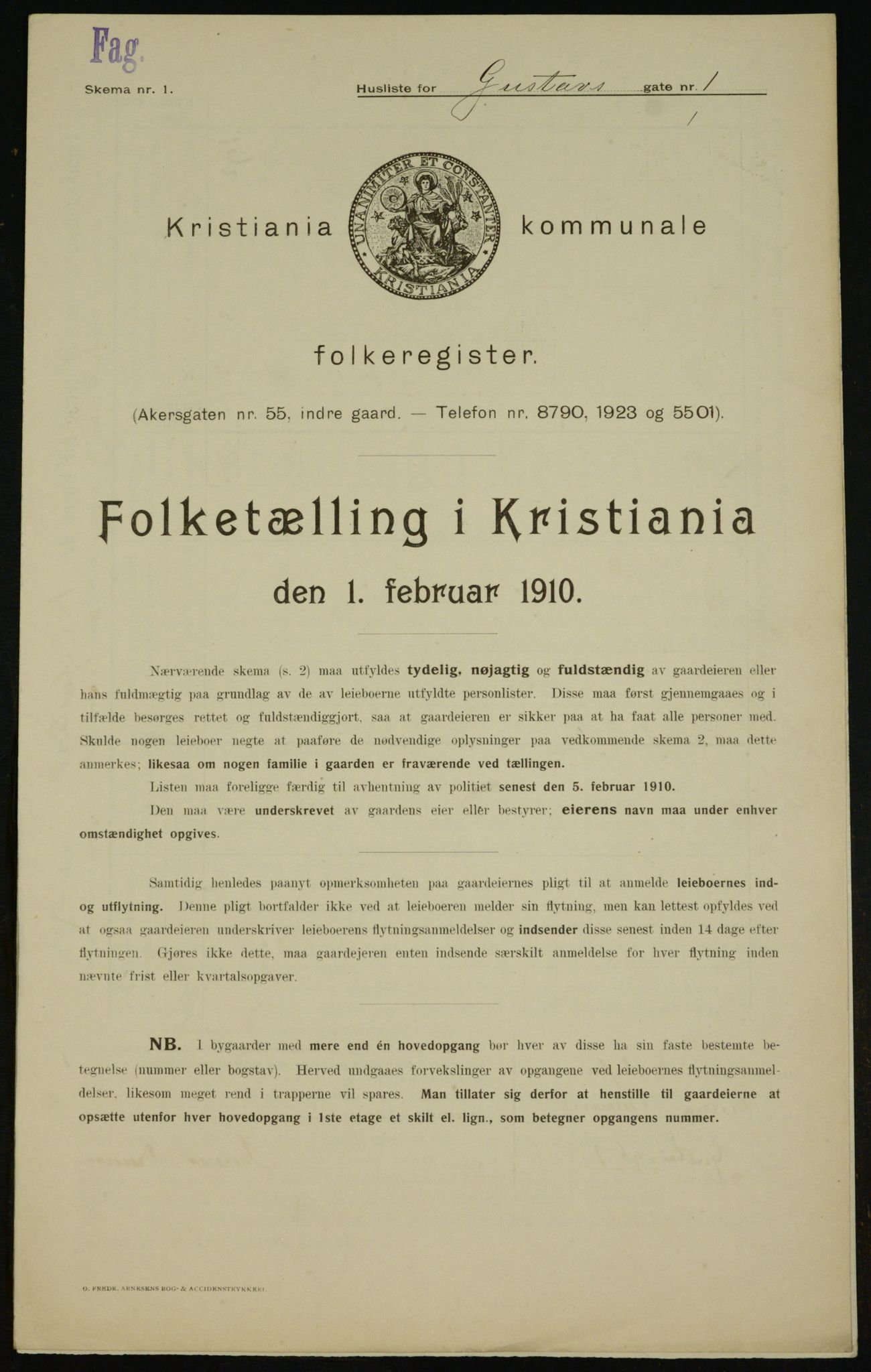 OBA, Municipal Census 1910 for Kristiania, 1910, p. 31119