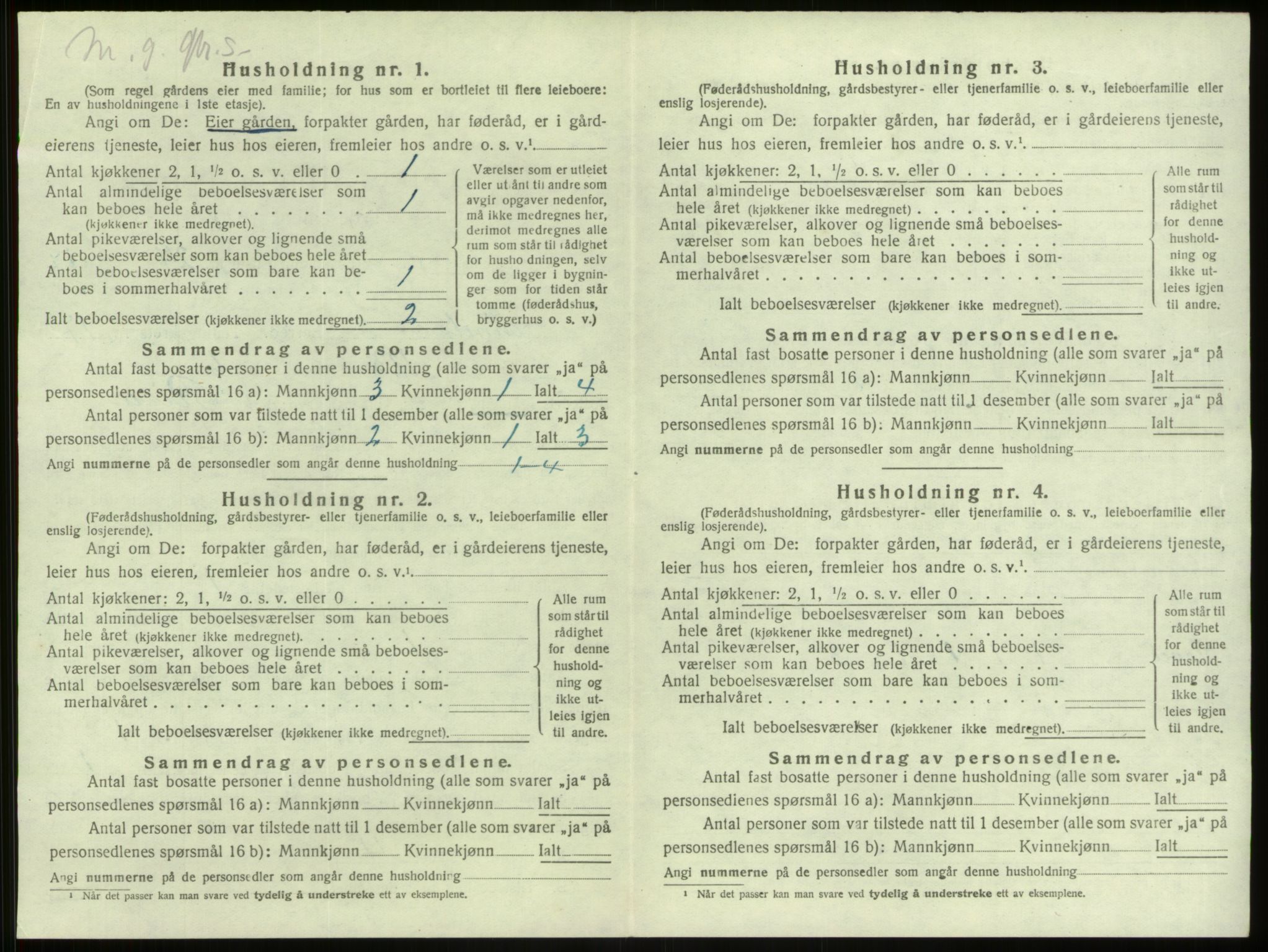 SAB, 1920 census for Lindås, 1920, p. 1274