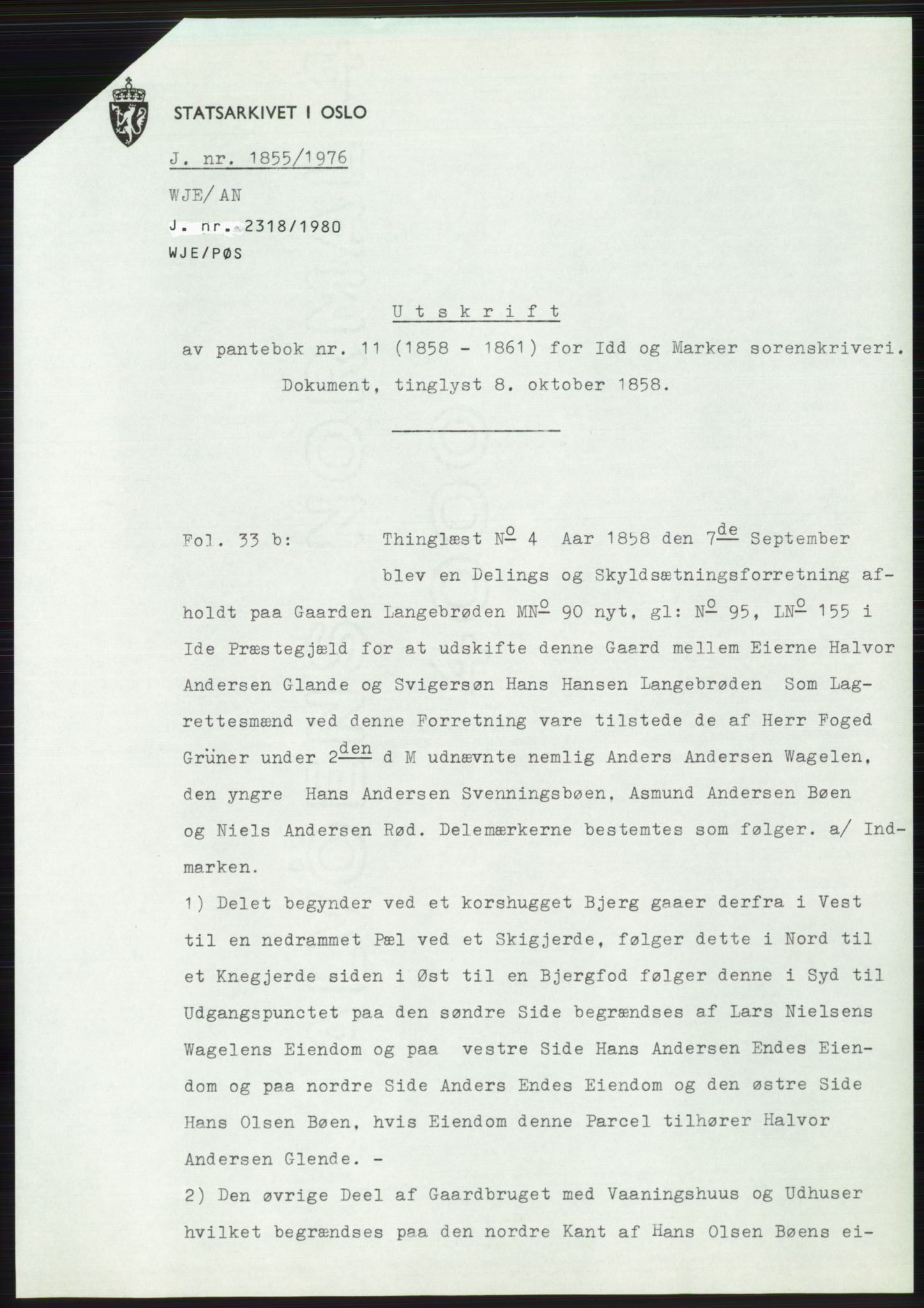 Statsarkivet i Oslo, SAO/A-10621/Z/Zd/L0035: Avskrifter, j.nr 38-2684/1976, 1976, p. 211