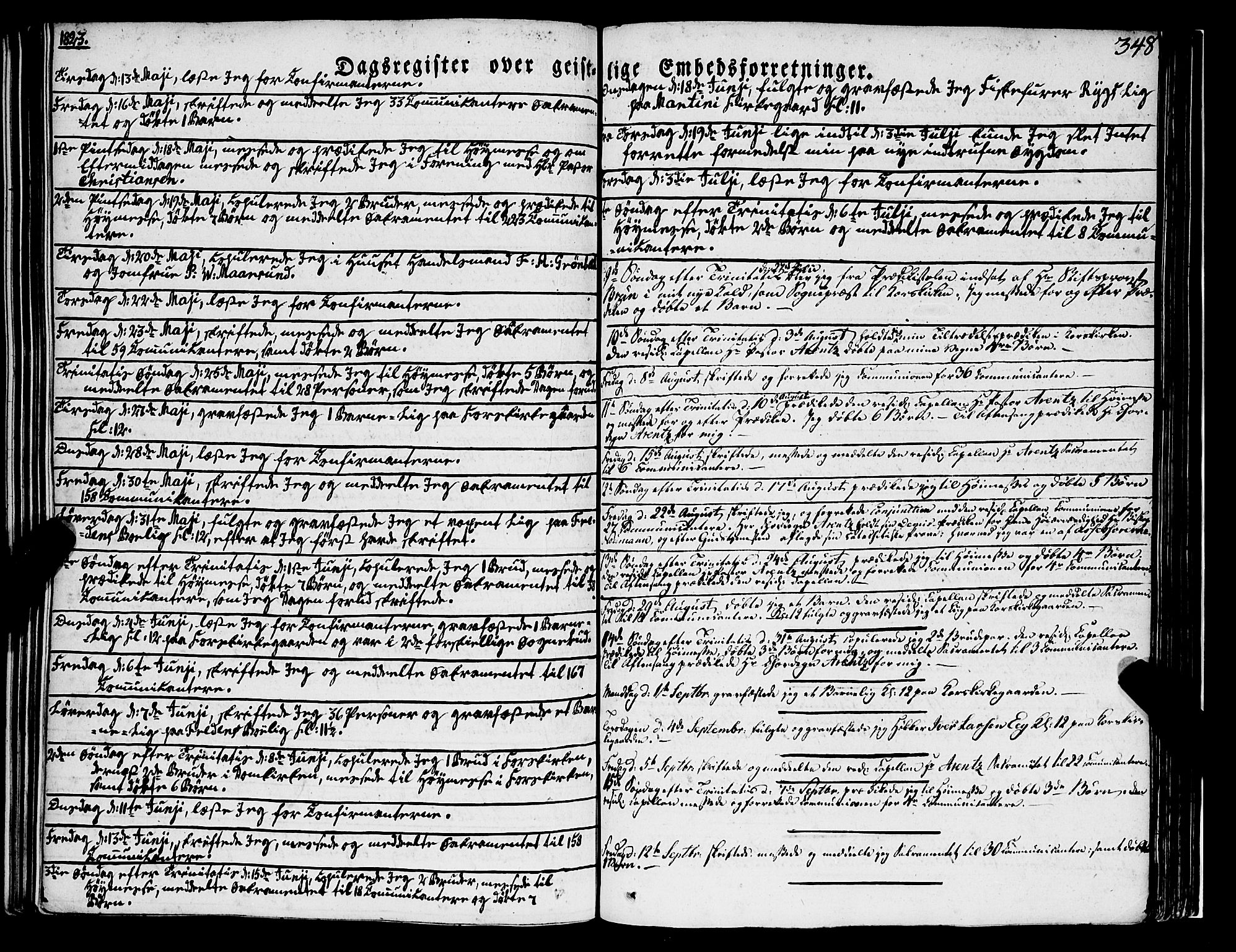 Korskirken sokneprestembete, AV/SAB-A-76101/H/Haa/L0050: Parish register (official) no. F 1, 1821-1869, p. 348