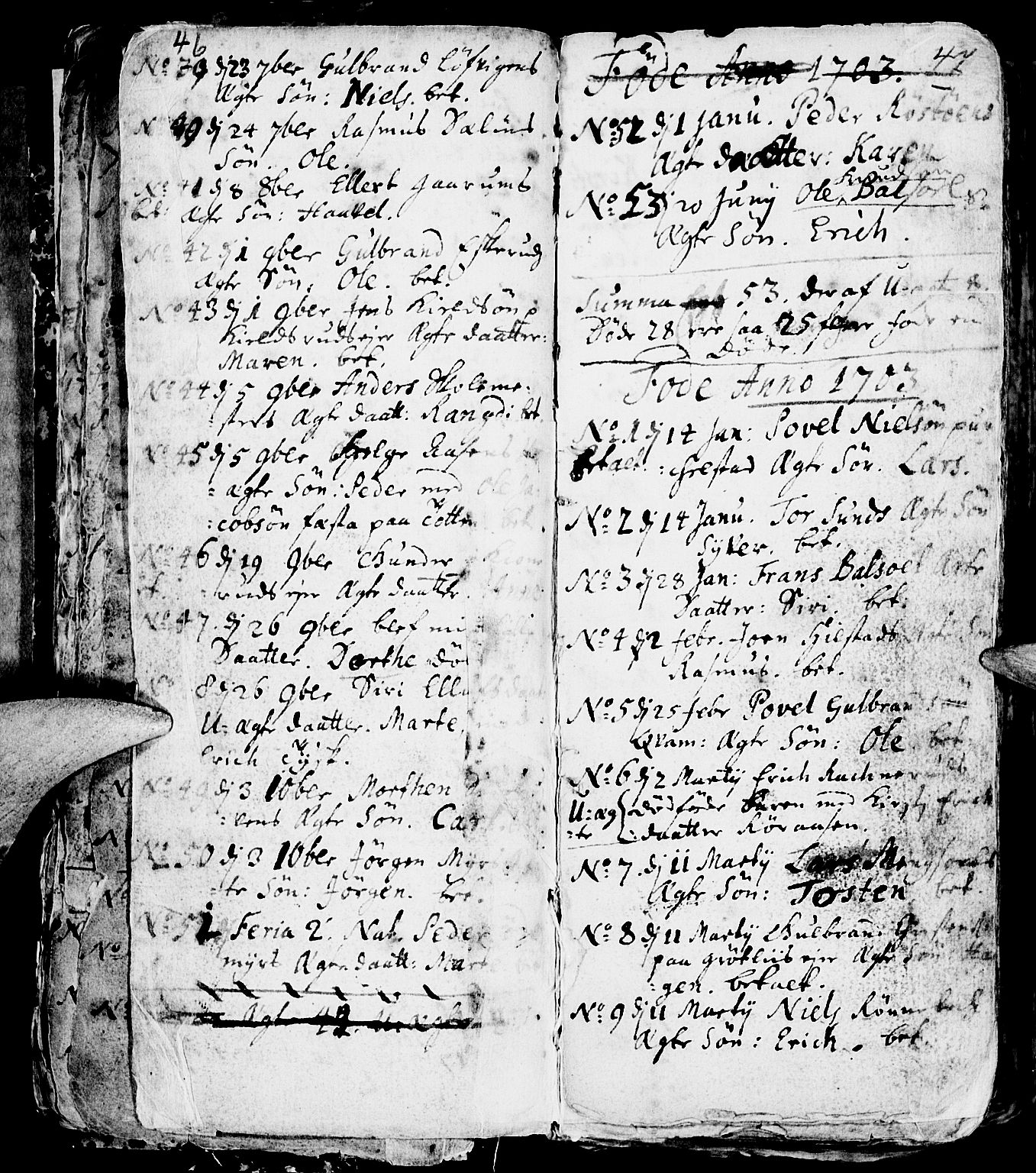 Nes prestekontor, Hedmark, AV/SAH-PREST-020/L/La/L0001: Parish register (copy) no. 1, 1663-1784, p. 46-47