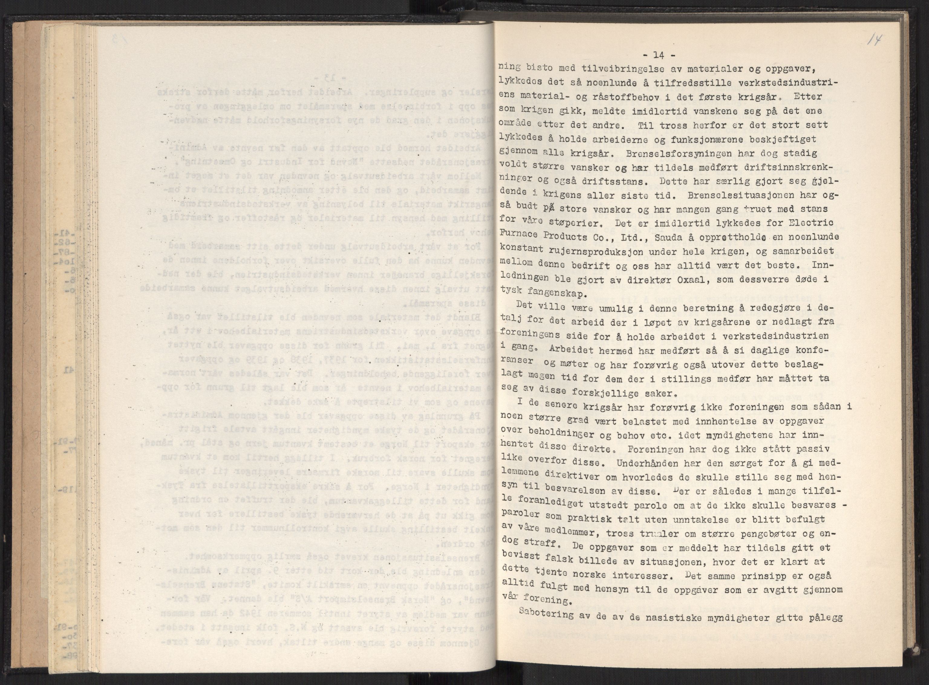 Teknologibedriftenes Landsforening TBL, AV/RA-PA-1700/A/Ad/L0007: Årsberetning med register, 1940-1951, p. 14