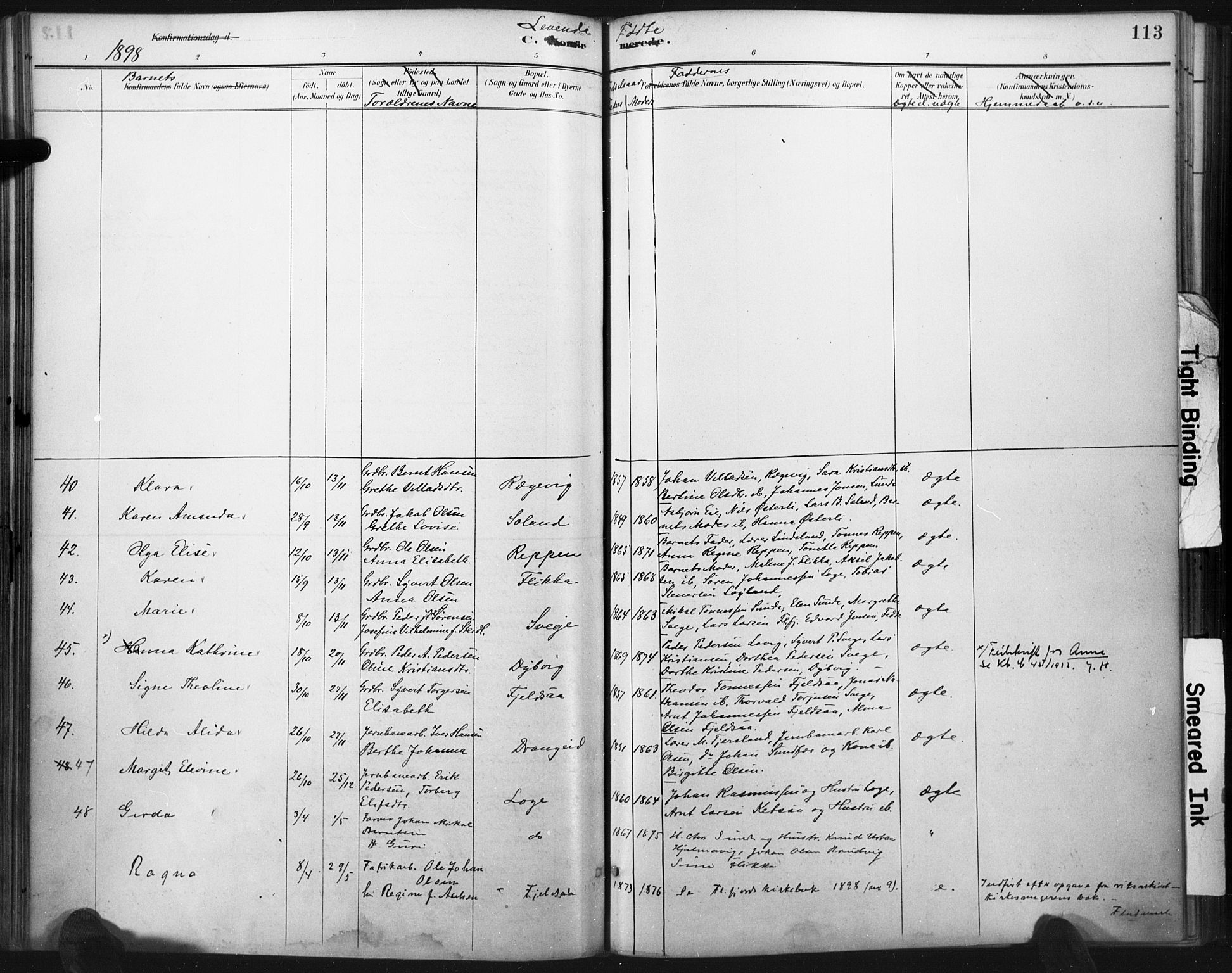 Flekkefjord sokneprestkontor, AV/SAK-1111-0012/F/Fa/Fac/L0008: Parish register (official) no. A 8, 1885-1898, p. 113