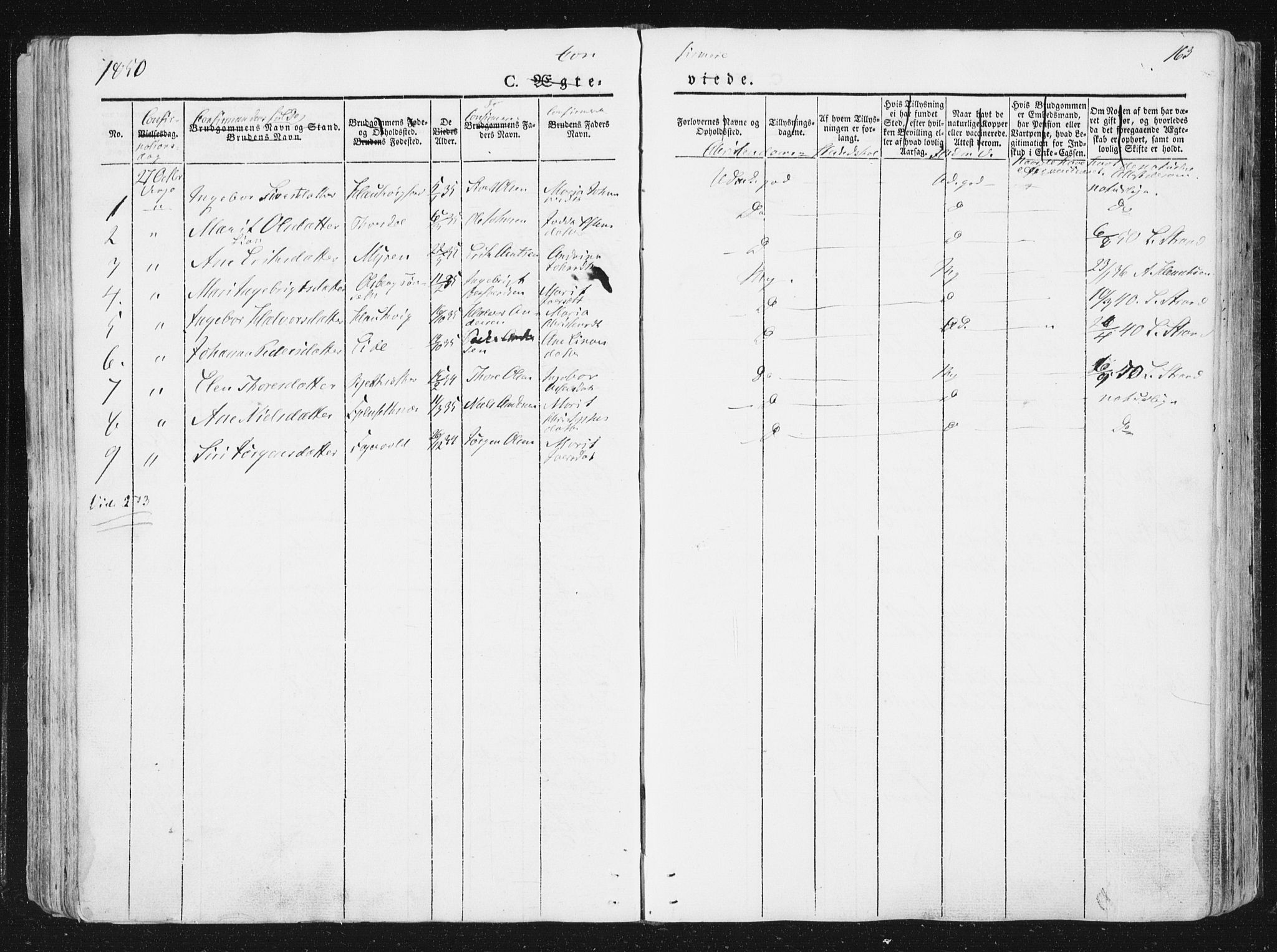 Ministerialprotokoller, klokkerbøker og fødselsregistre - Sør-Trøndelag, SAT/A-1456/630/L0493: Parish register (official) no. 630A06, 1841-1851, p. 163