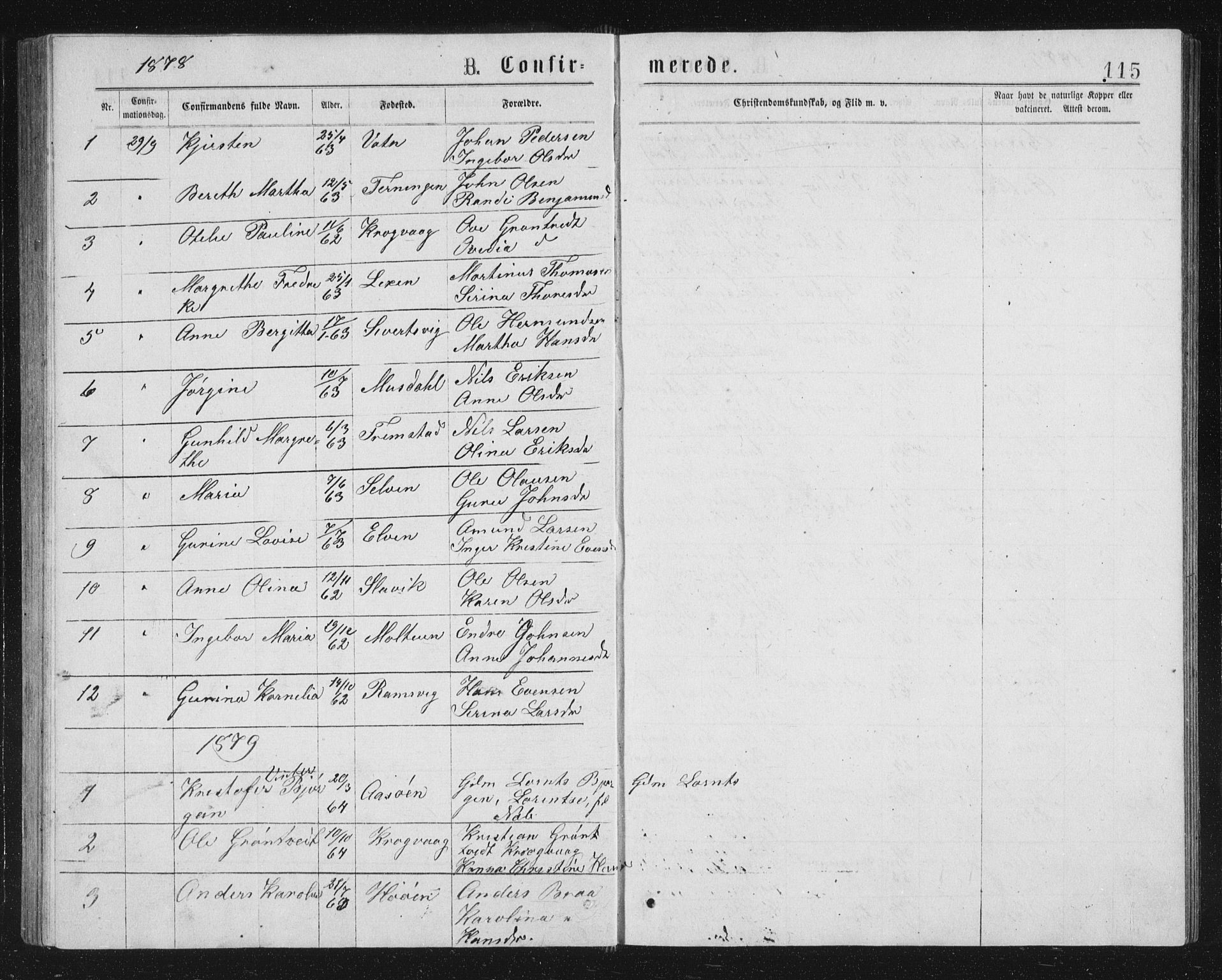 Ministerialprotokoller, klokkerbøker og fødselsregistre - Sør-Trøndelag, SAT/A-1456/662/L0756: Parish register (copy) no. 662C01, 1869-1891, p. 115
