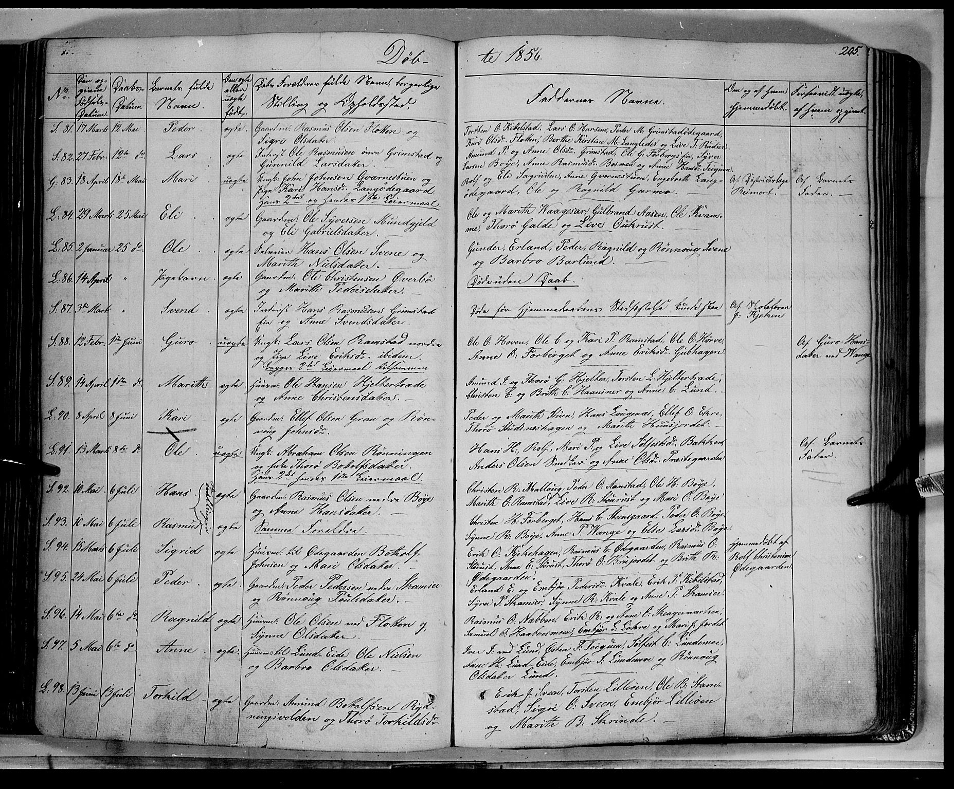 Lom prestekontor, SAH/PREST-070/K/L0006: Parish register (official) no. 6A, 1837-1863, p. 205