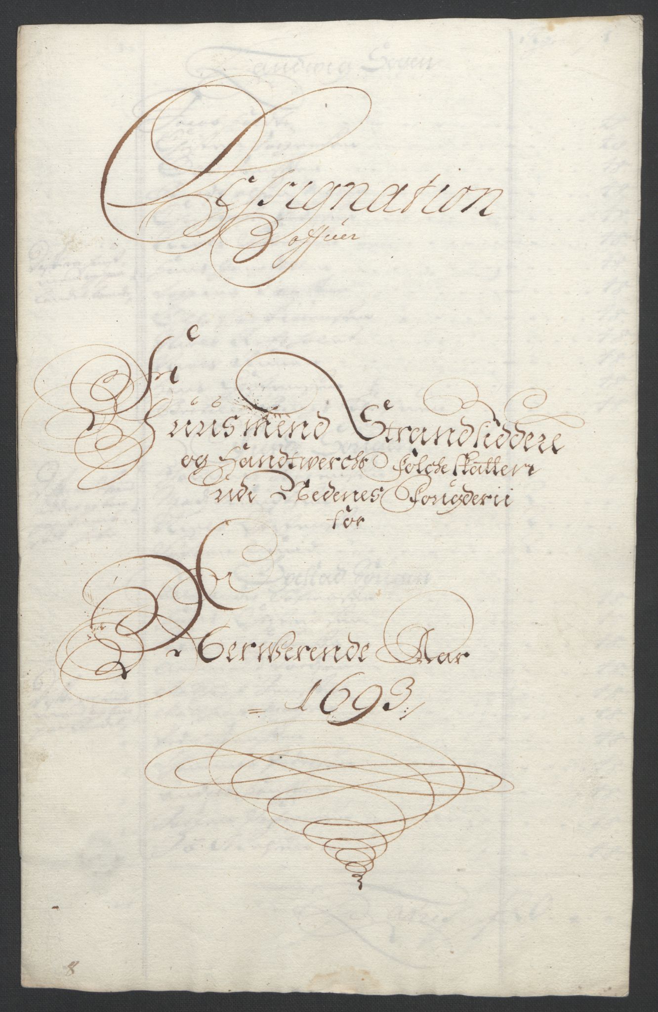 Rentekammeret inntil 1814, Reviderte regnskaper, Fogderegnskap, AV/RA-EA-4092/R39/L2312: Fogderegnskap Nedenes, 1693-1695, p. 33