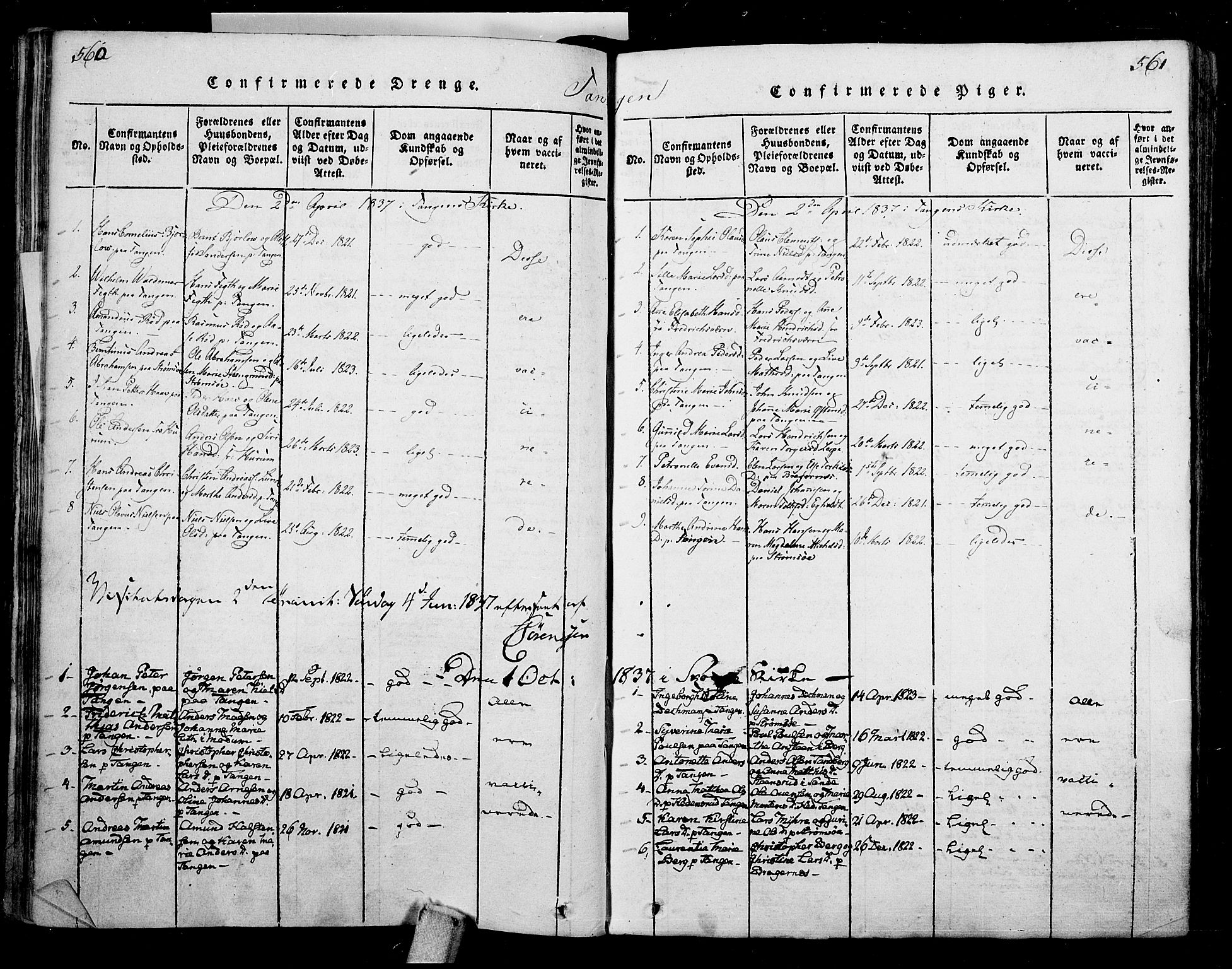 Skoger kirkebøker, SAKO/A-59/F/Fa/L0002: Parish register (official) no. I 2 /2, 1814-1842, p. 560-561