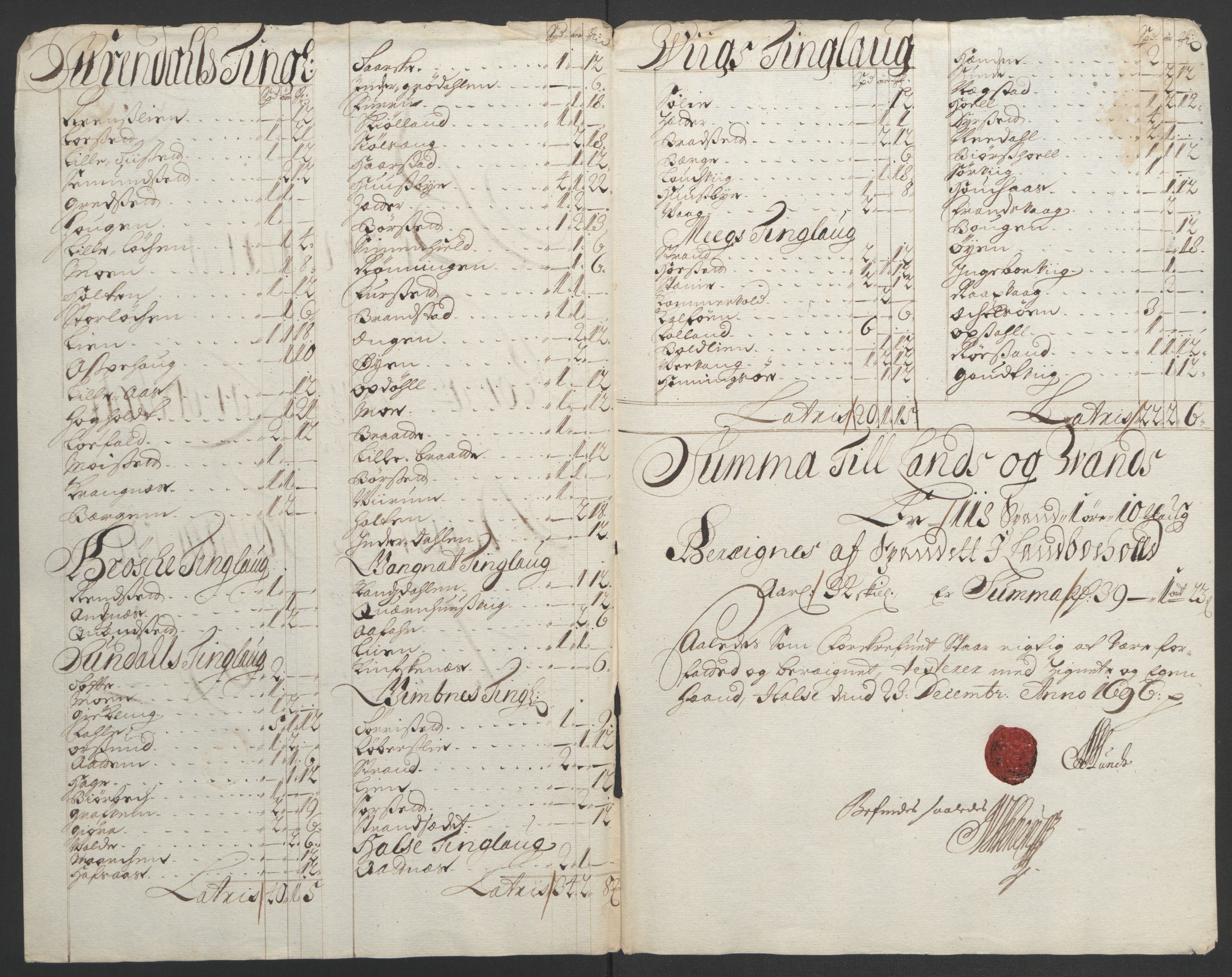Rentekammeret inntil 1814, Reviderte regnskaper, Fogderegnskap, RA/EA-4092/R56/L3736: Fogderegnskap Nordmøre, 1694-1696, p. 434