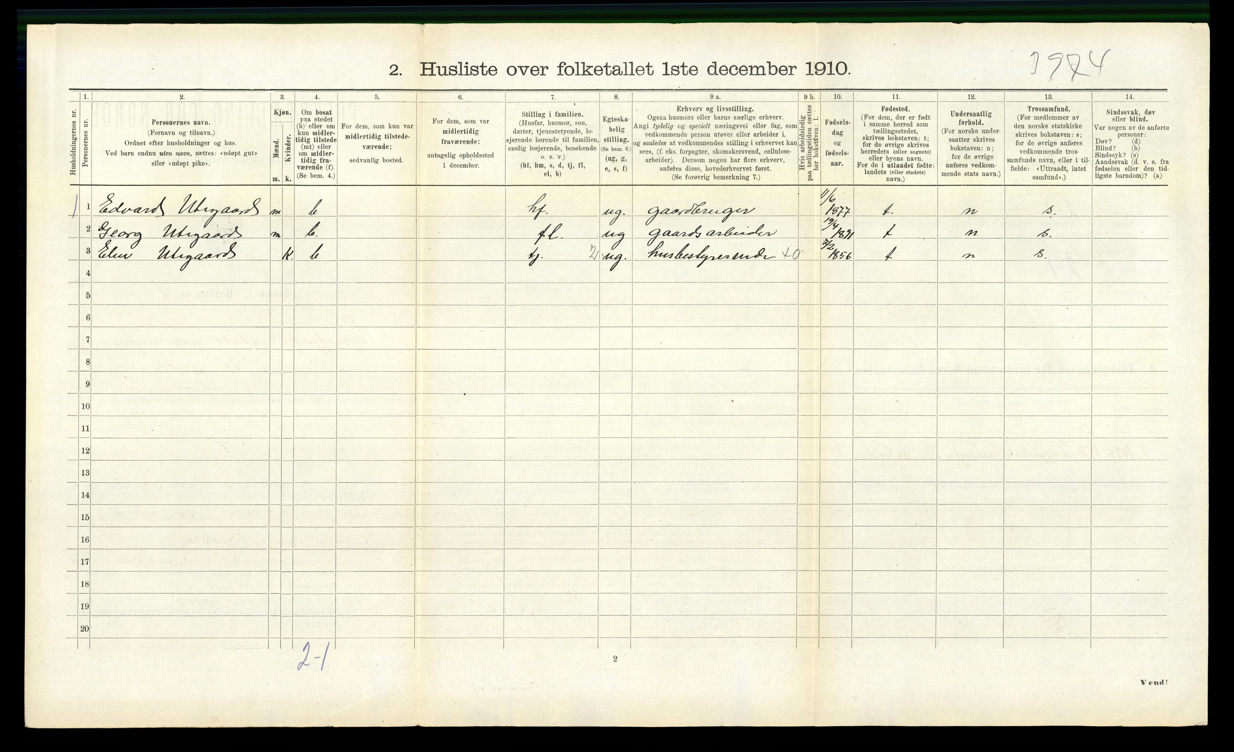 RA, 1910 census for Eresfjord og Vistdal, 1910, p. 240