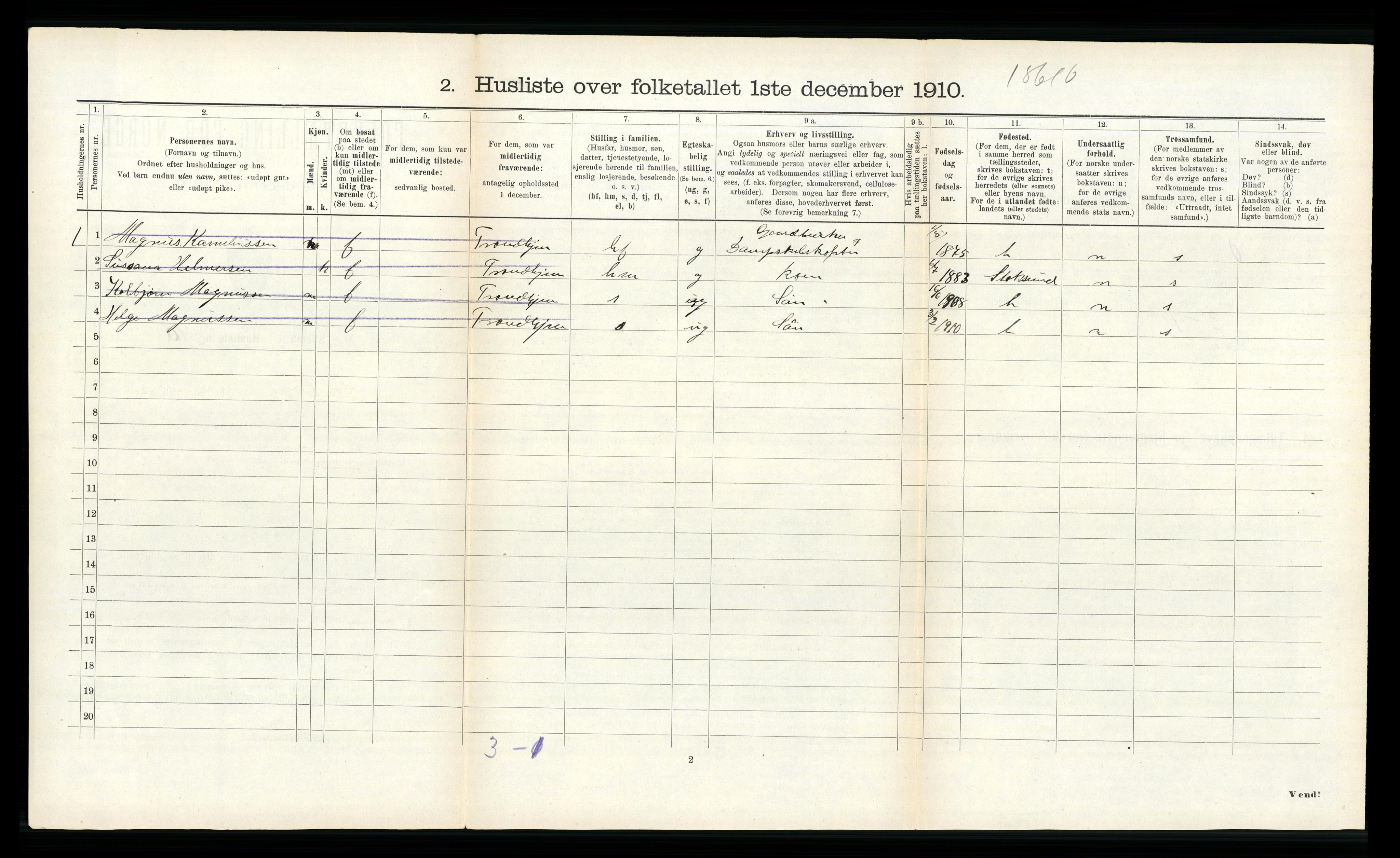 RA, 1910 census for Sør-Frøya, 1910, p. 481