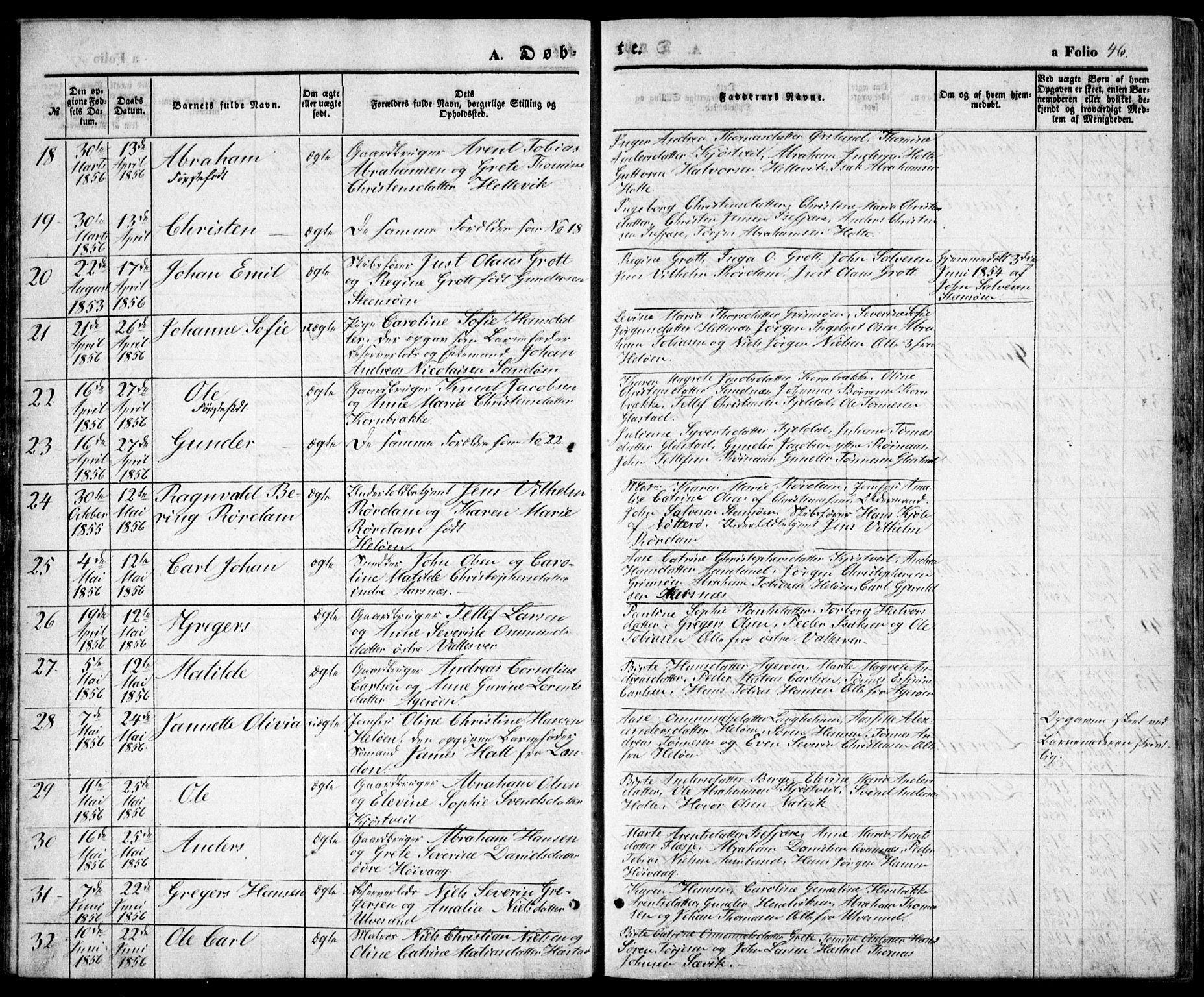 Høvåg sokneprestkontor, AV/SAK-1111-0025/F/Fb/L0002: Parish register (copy) no. B 2, 1847-1869, p. 46