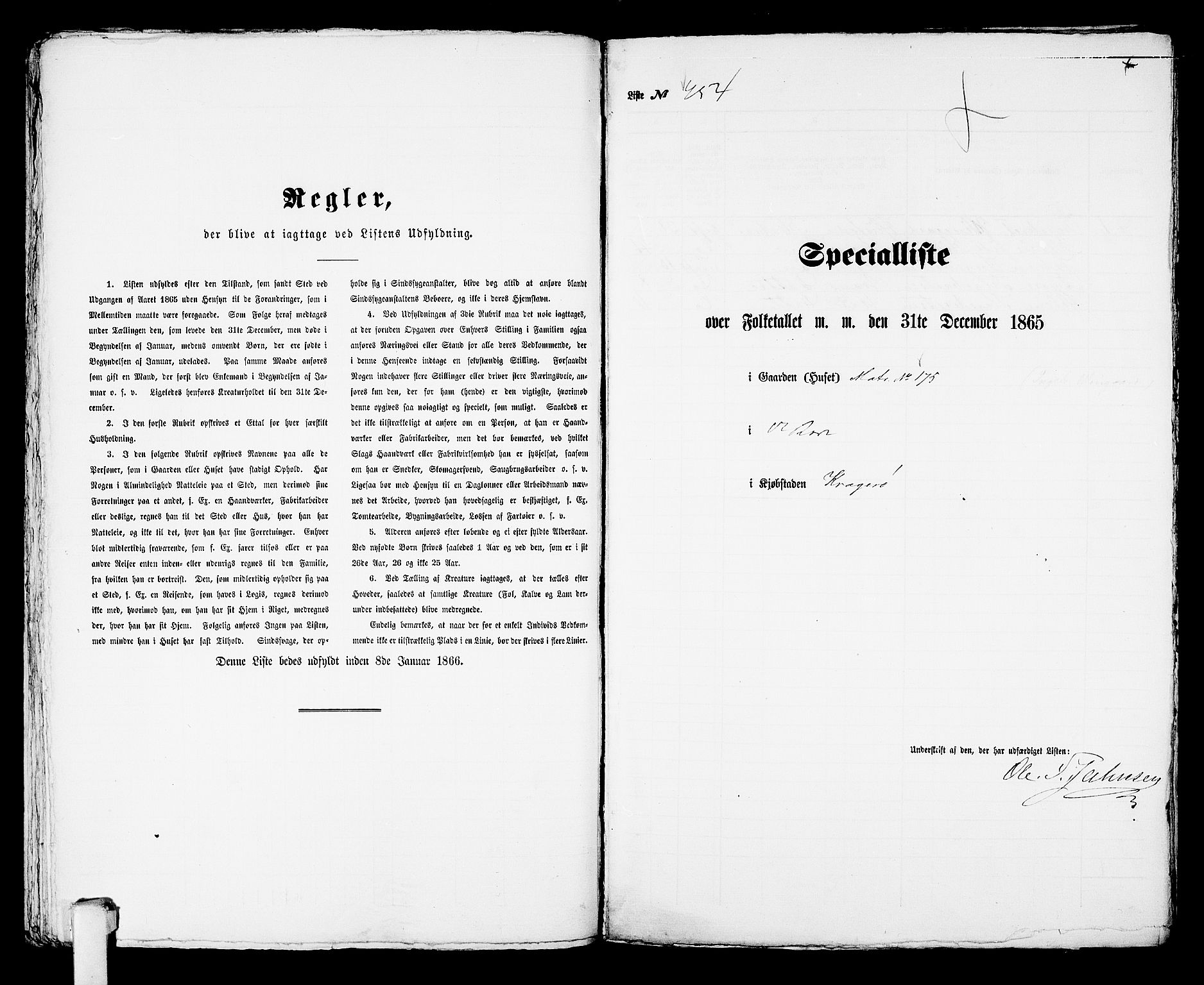 RA, 1865 census for Kragerø/Kragerø, 1865, p. 924