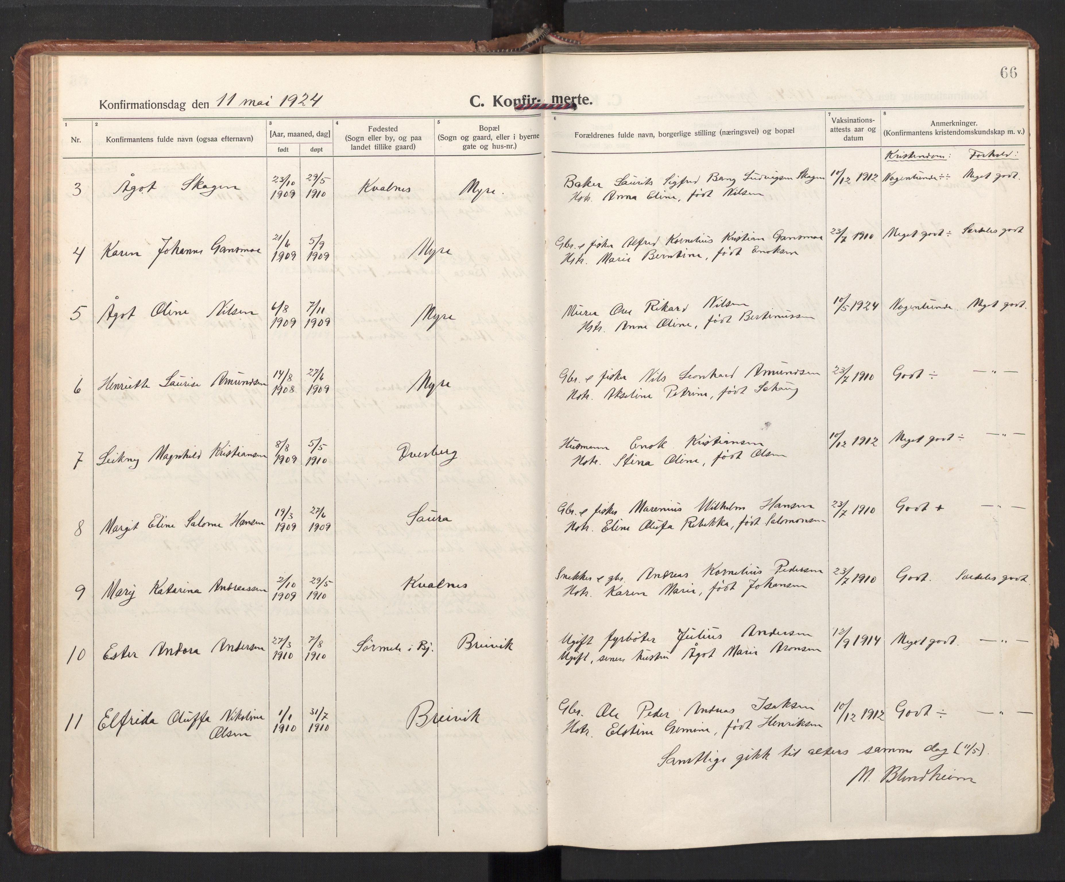 Ministerialprotokoller, klokkerbøker og fødselsregistre - Nordland, SAT/A-1459/897/L1408: Parish register (official) no. 897A15, 1922-1938, p. 66