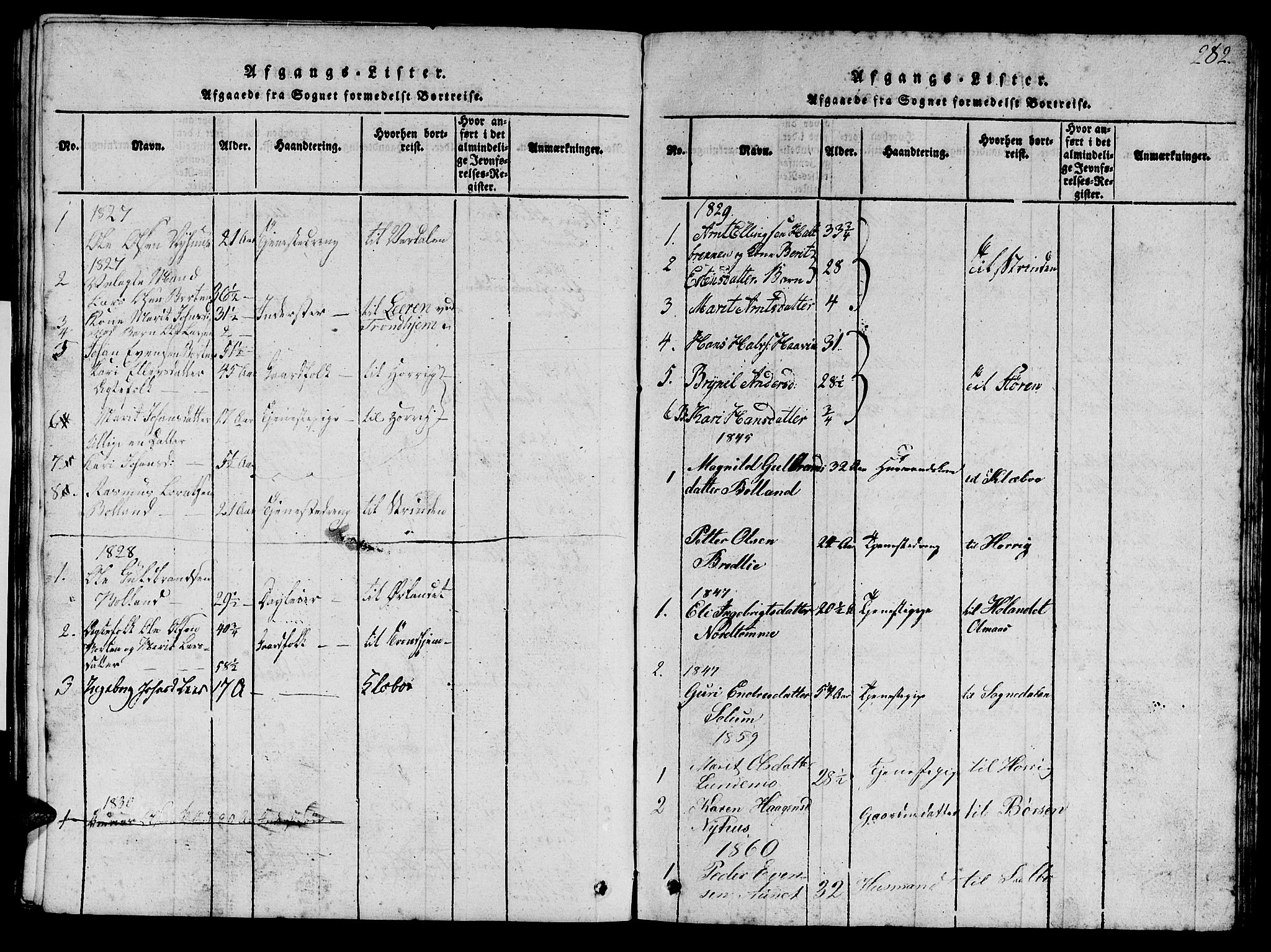 Ministerialprotokoller, klokkerbøker og fødselsregistre - Sør-Trøndelag, SAT/A-1456/693/L1121: Parish register (copy) no. 693C02, 1816-1869, p. 282