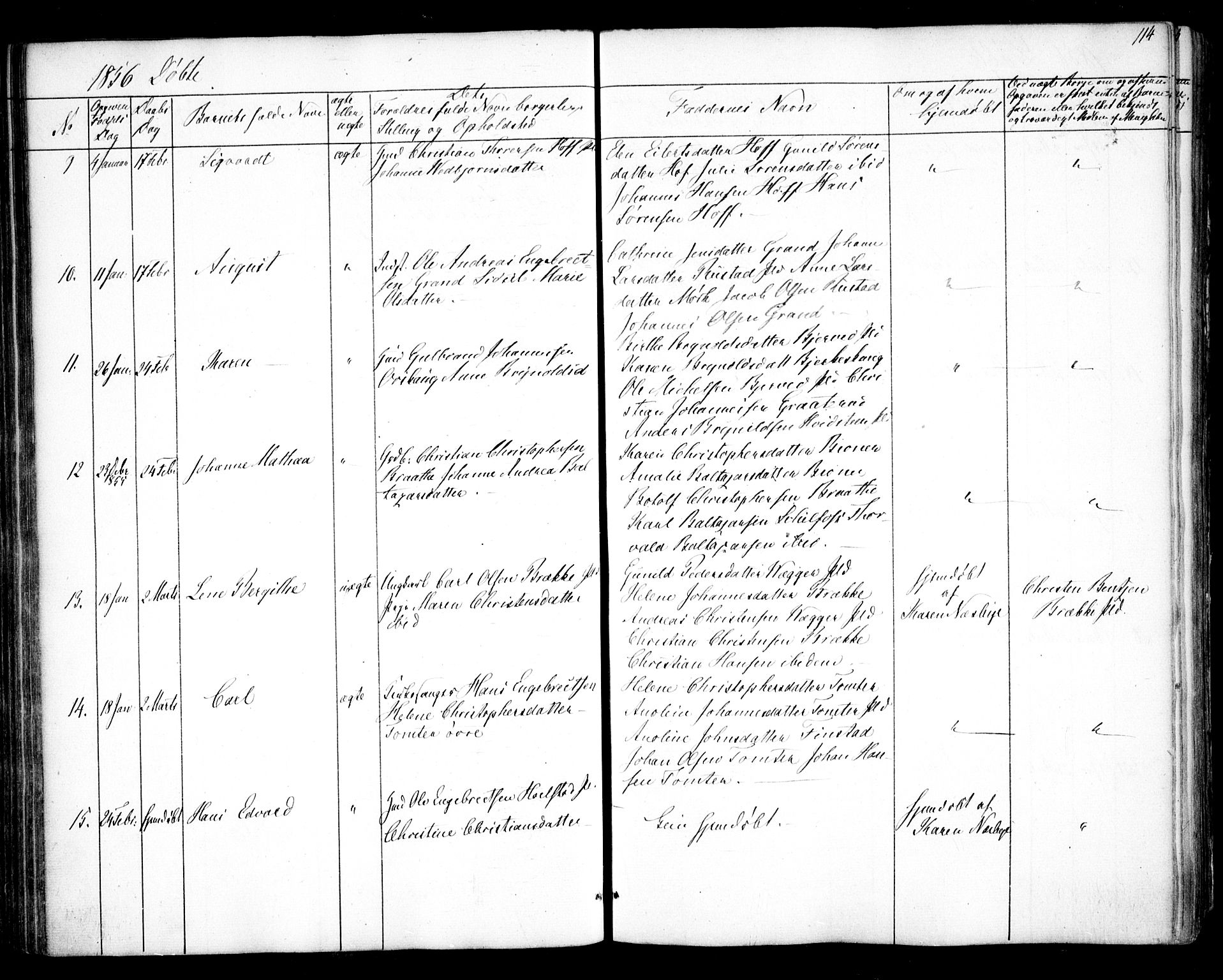 Hobøl prestekontor Kirkebøker, SAO/A-2002/F/Fa/L0003: Parish register (official) no. I 3, 1842-1864, p. 114