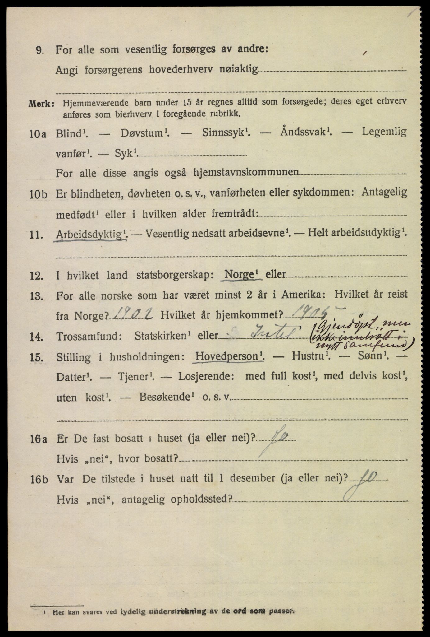 SAK, 1920 census for Lista, 1920, p. 12578