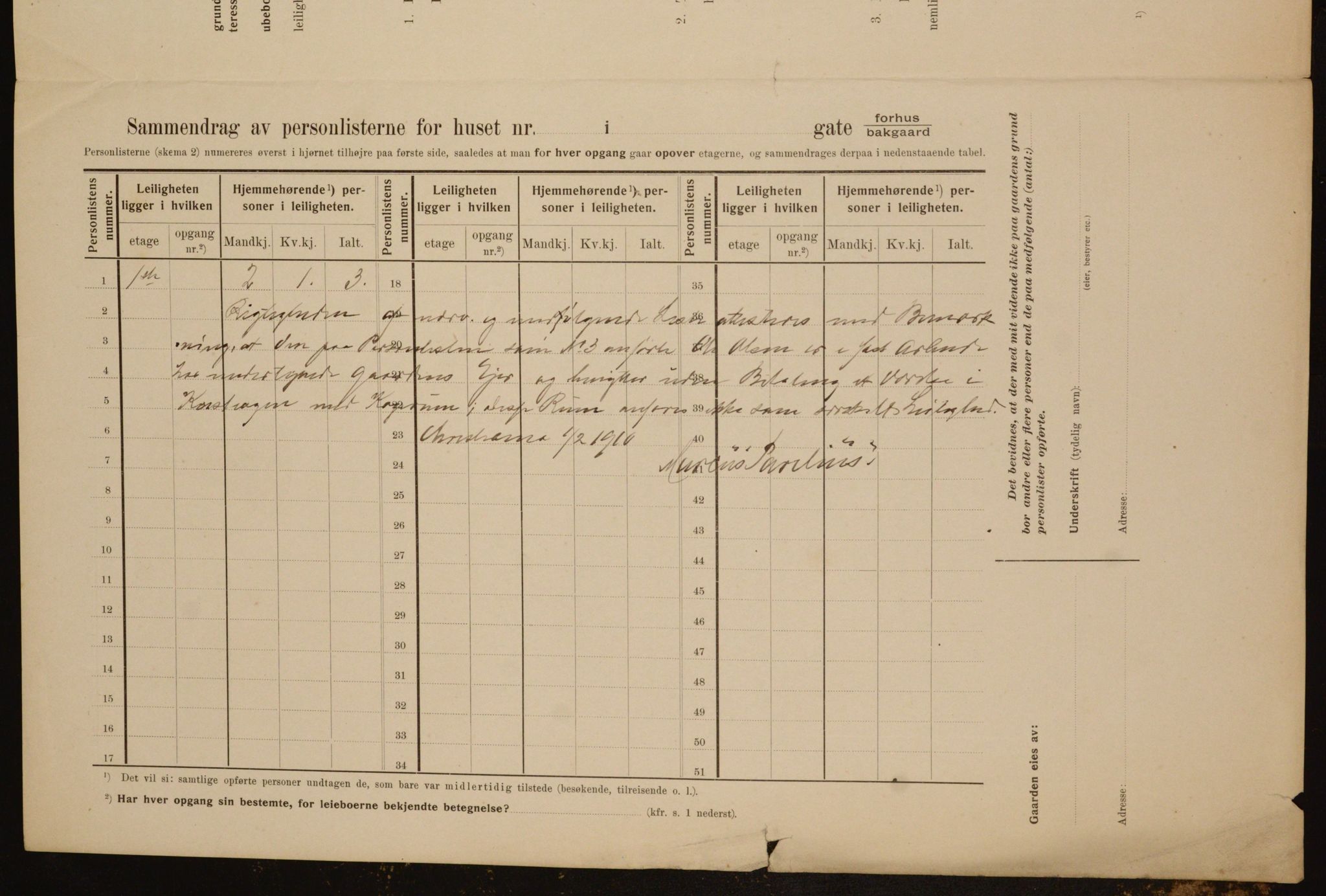 OBA, Municipal Census 1910 for Kristiania, 1910, p. 78279