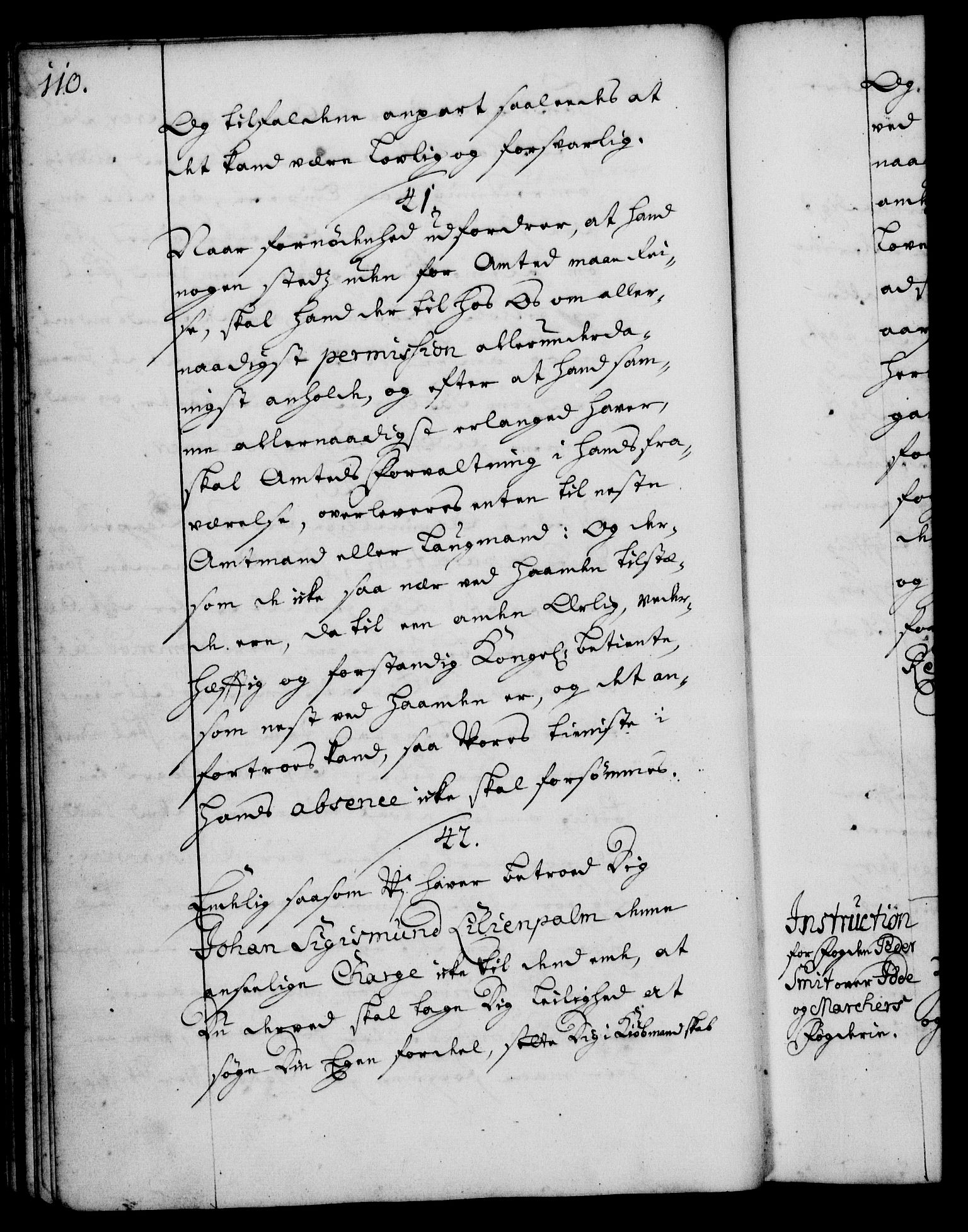 Rentekammeret, Kammerkanselliet, RA/EA-3111/G/Gg/Ggi/L0001: Norsk instruksjonsprotokoll med register (merket RK 53.34), 1720-1729, p. 110