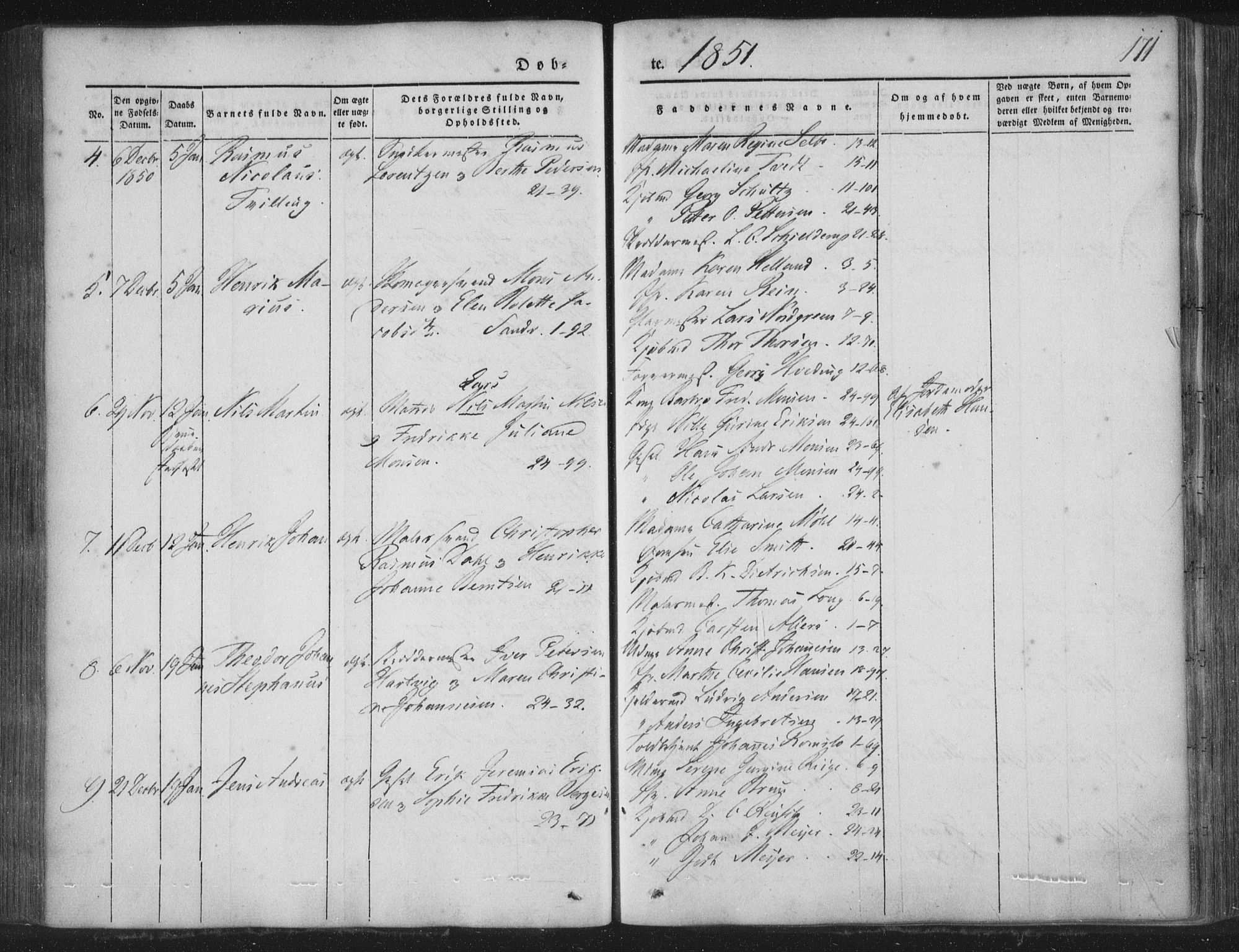 Korskirken sokneprestembete, SAB/A-76101/H/Haa/L0016: Parish register (official) no. B 2, 1841-1851, p. 171