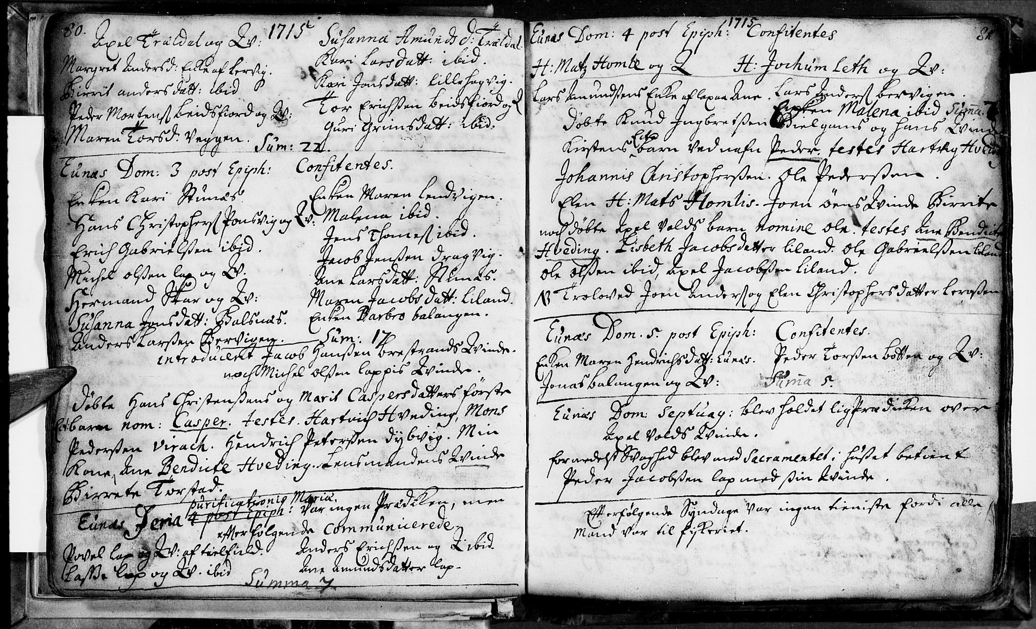 Ministerialprotokoller, klokkerbøker og fødselsregistre - Nordland, AV/SAT-A-1459/863/L0890: Parish register (official) no. 863A02, 1714-1732, p. 80-81