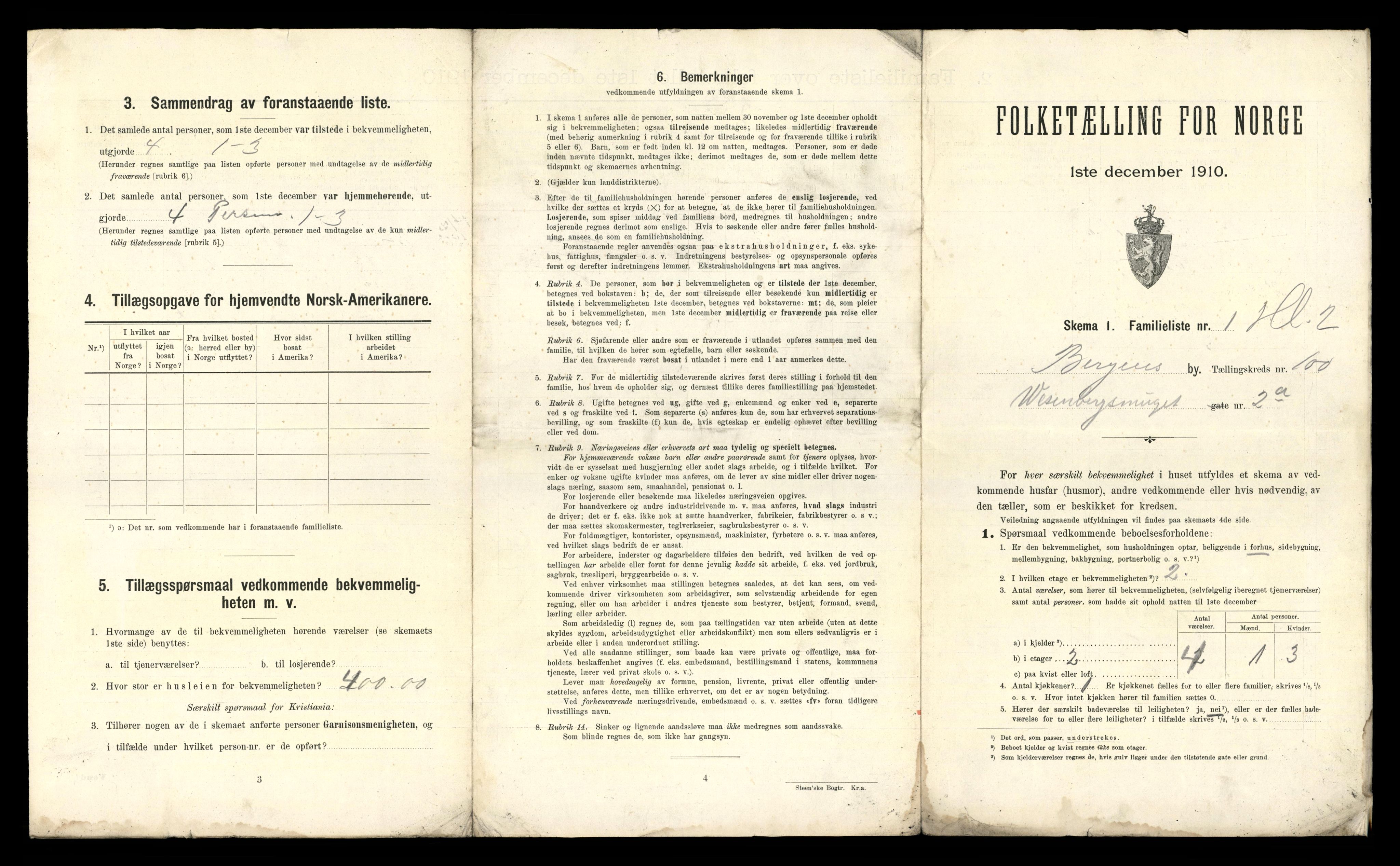 RA, 1910 census for Bergen, 1910, p. 34705